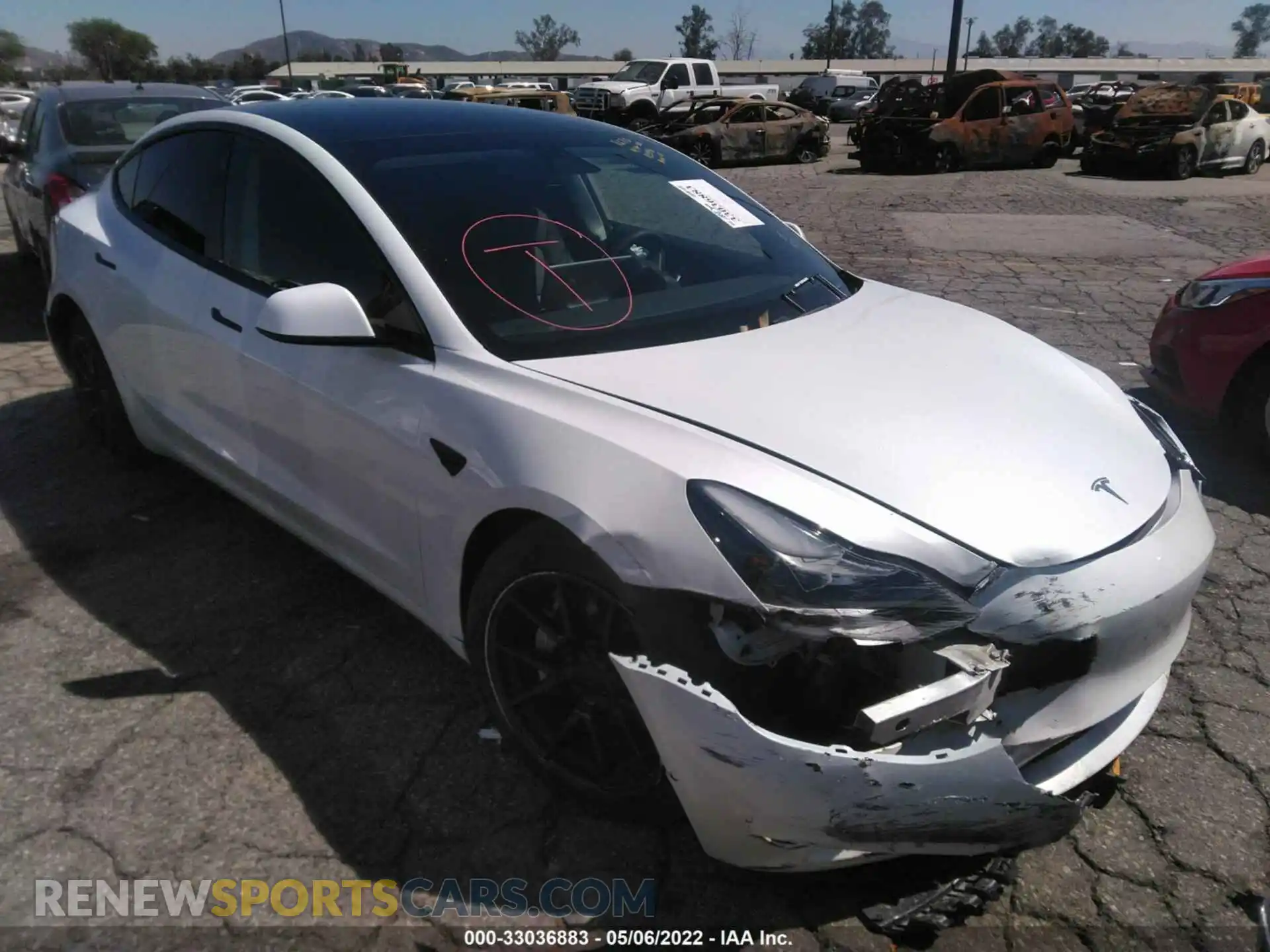 1 Photograph of a damaged car 5YJ3E1EA2MF874217 TESLA MODEL 3 2021