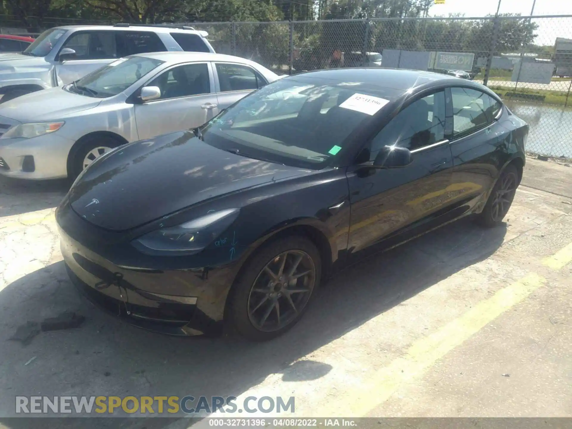 2 Photograph of a damaged car 5YJ3E1EA2MF911332 TESLA MODEL 3 2021