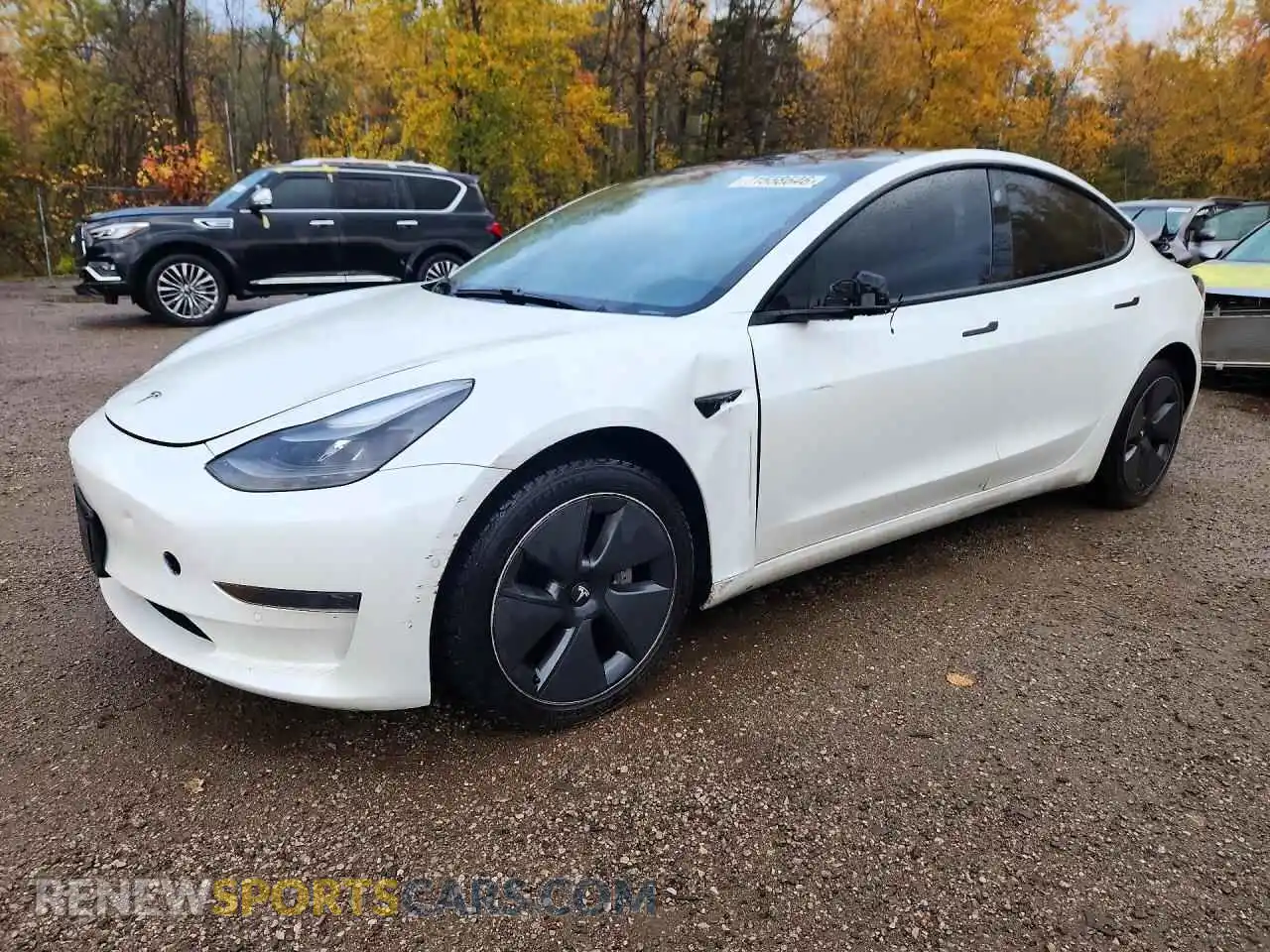 1 Photograph of a damaged car 5YJ3E1EA2MF918507 TESLA MODEL 3 2021