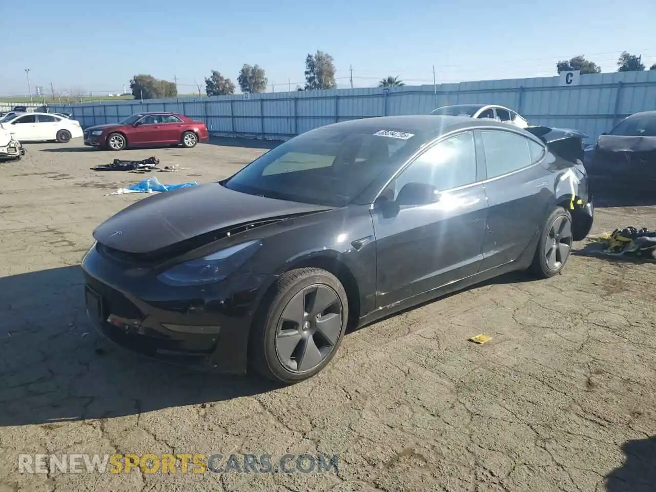 1 Photograph of a damaged car 5YJ3E1EA2MF921343 TESLA MODEL 3 2021