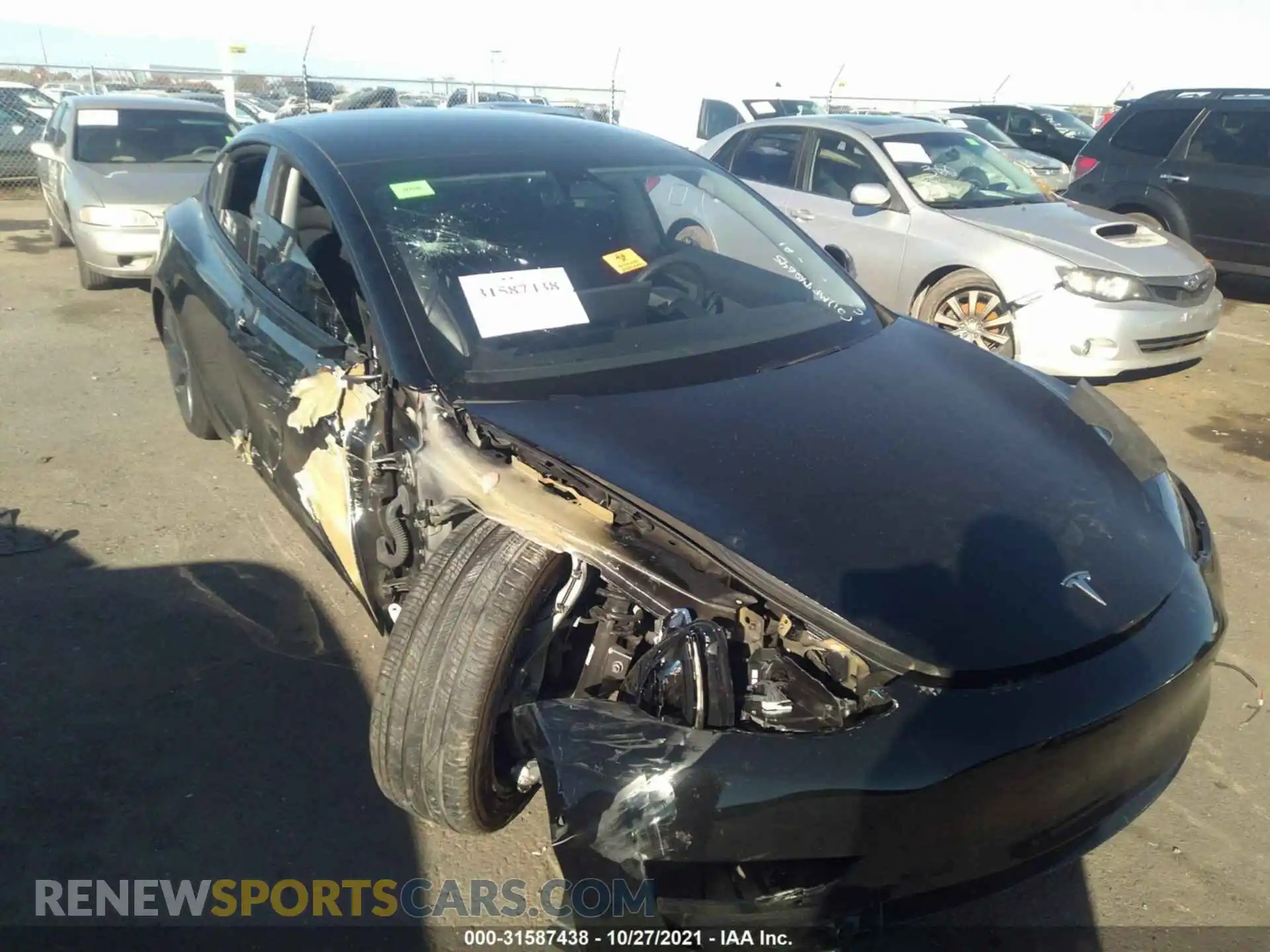 1 Photograph of a damaged car 5YJ3E1EA2MF942645 TESLA MODEL 3 2021