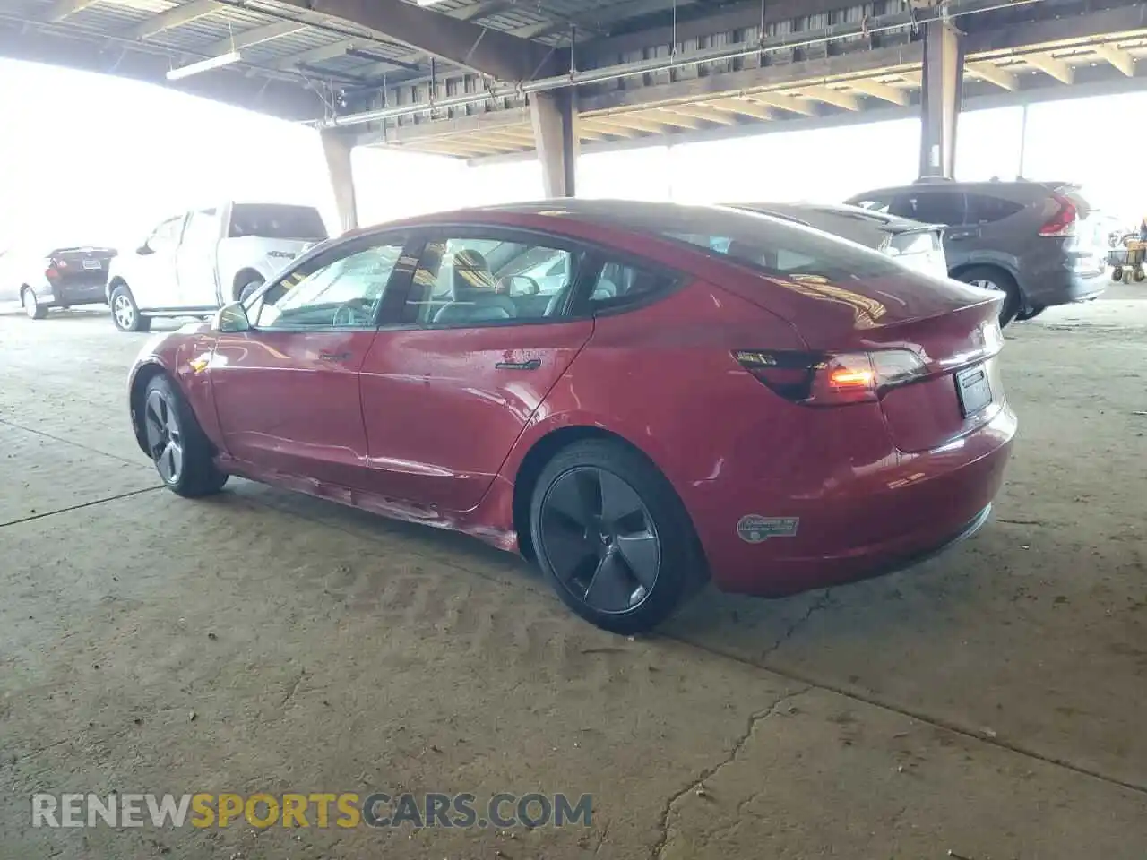 2 Photograph of a damaged car 5YJ3E1EA2MF943133 TESLA MODEL 3 2021