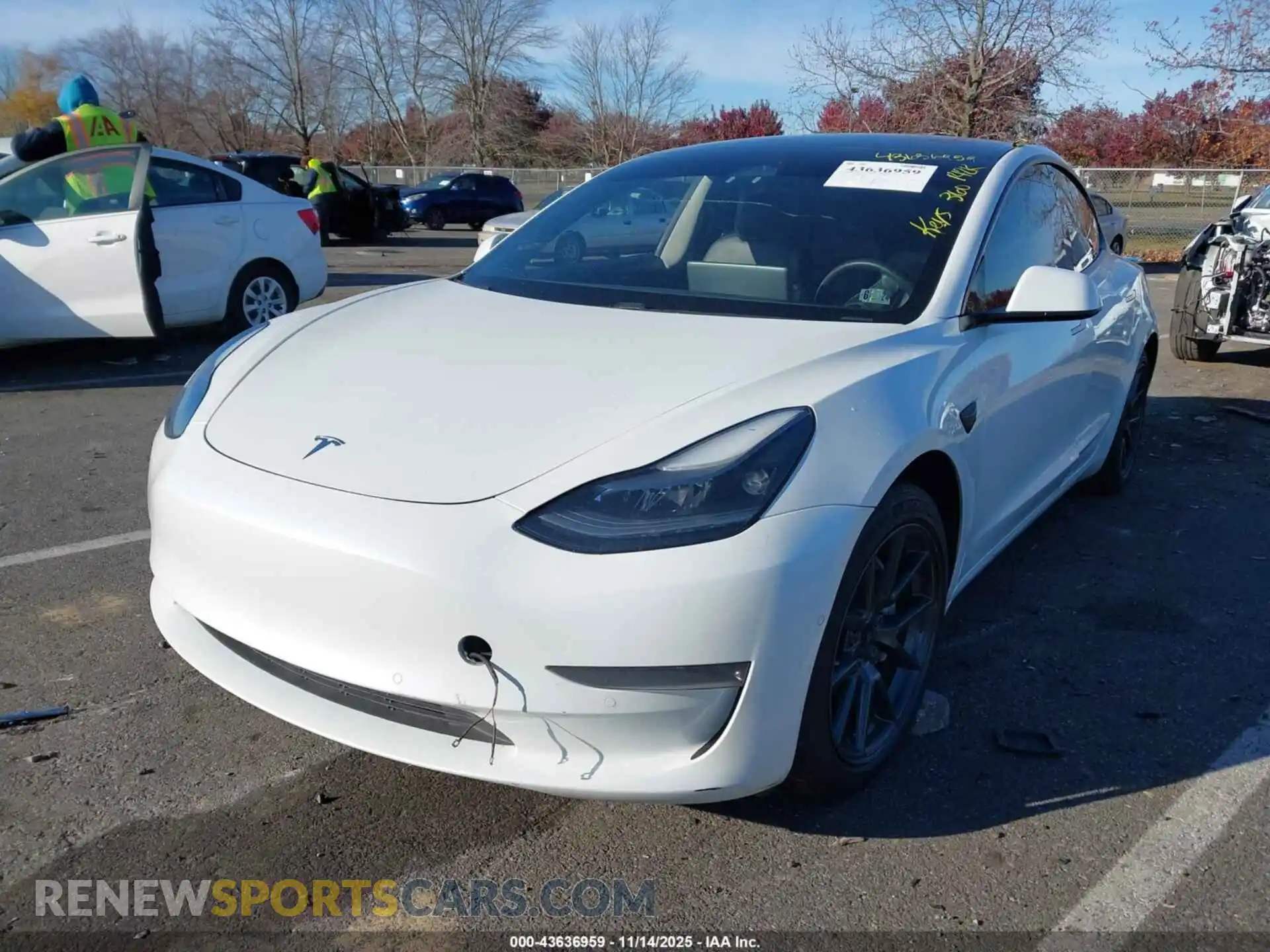 2 Photograph of a damaged car 5YJ3E1EA2MF987066 TESLA MODEL 3 2021