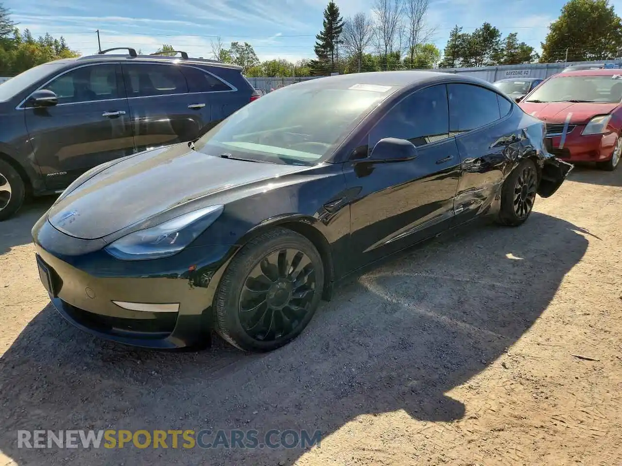1 Photograph of a damaged car 5YJ3E1EA3MF016951 TESLA MODEL 3 2021