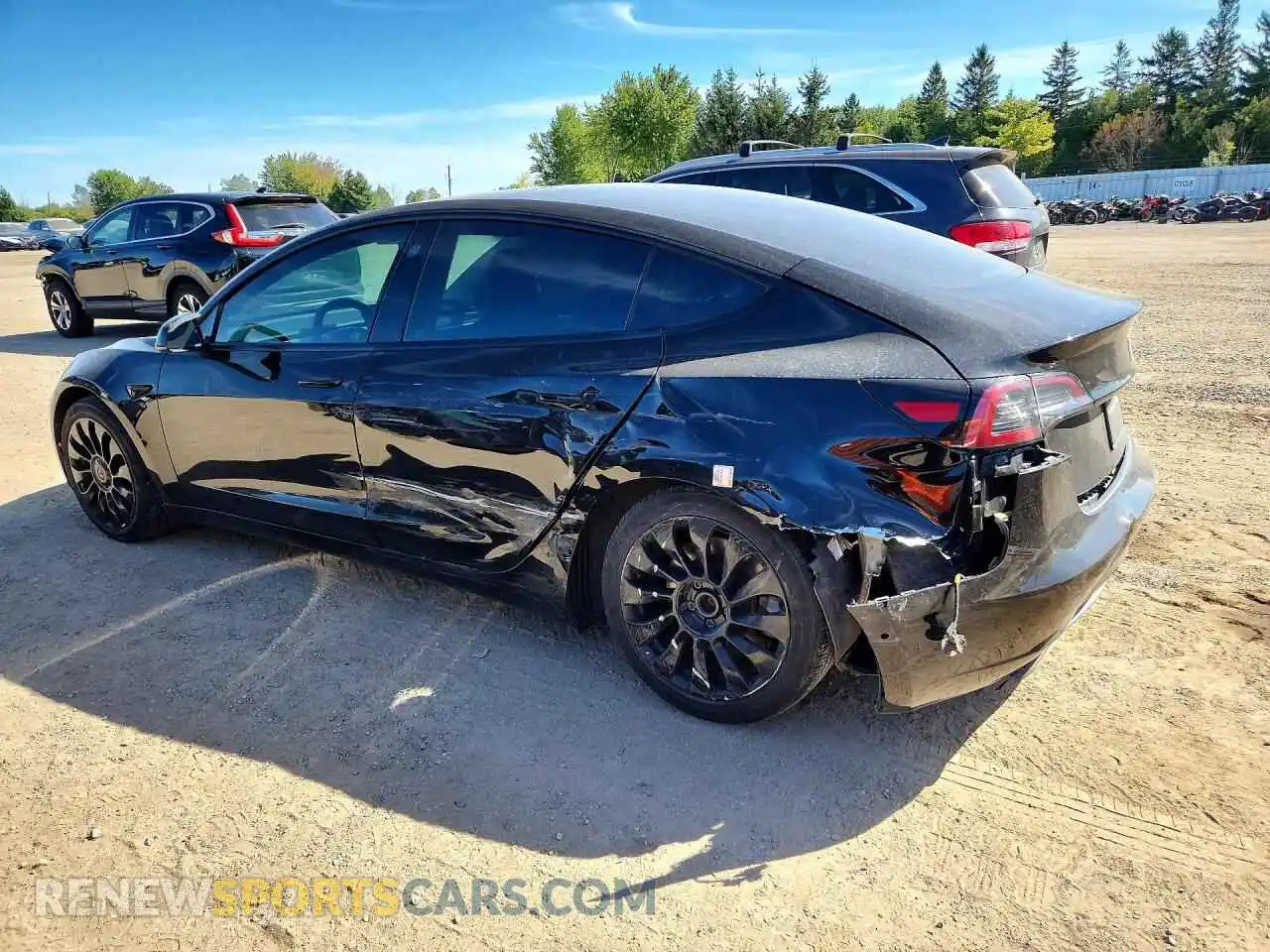 2 Photograph of a damaged car 5YJ3E1EA3MF016951 TESLA MODEL 3 2021