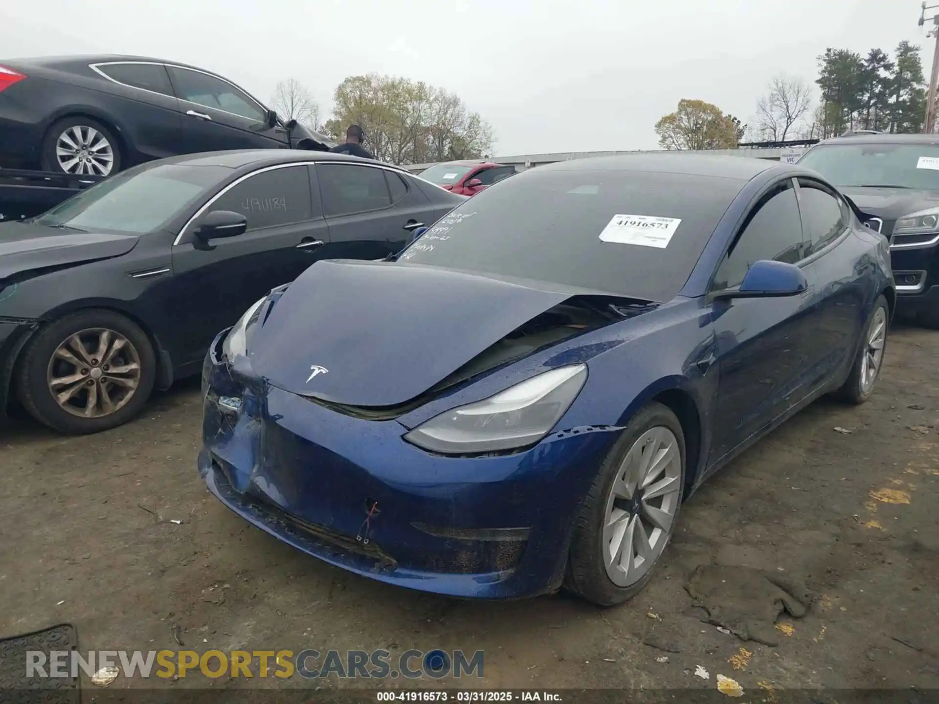 2 fotografías del automóvil dañado 5YJ3E1EA3MF018246 TESLA MODEL 3 2021