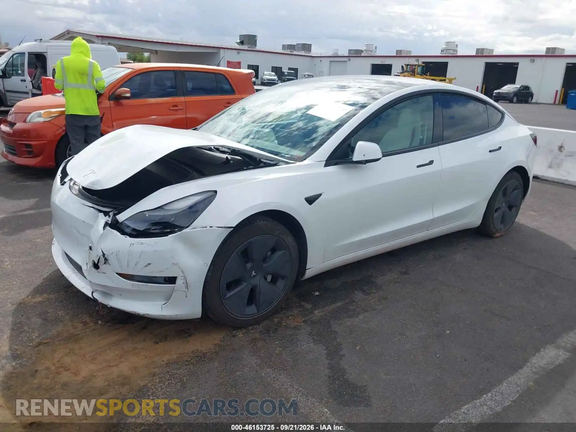 2 Photograph of a damaged car 5YJ3E1EA3MF018411 TESLA MODEL 3 2021
