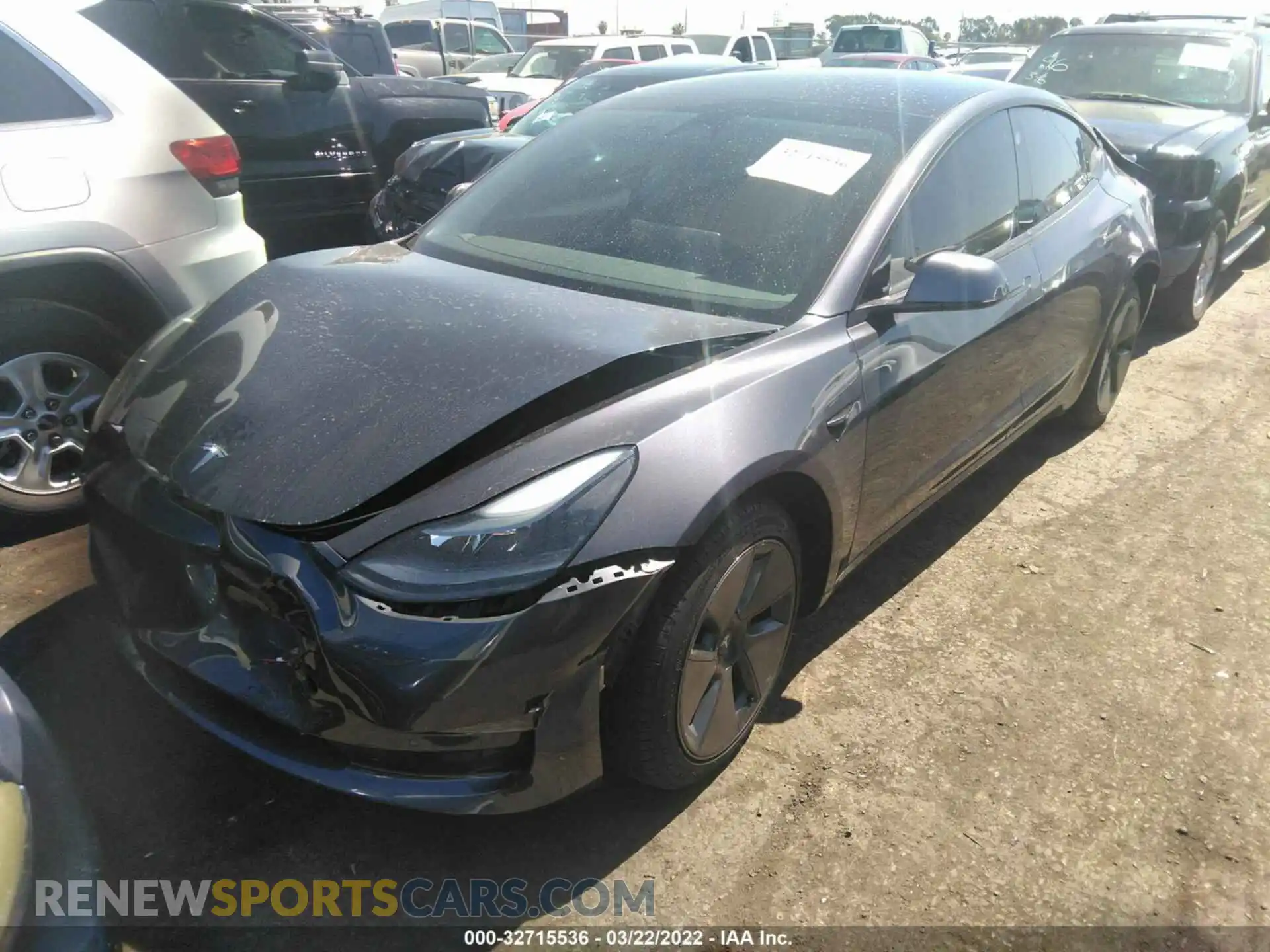 2 Photograph of a damaged car 5YJ3E1EA3MF026783 TESLA MODEL 3 2021