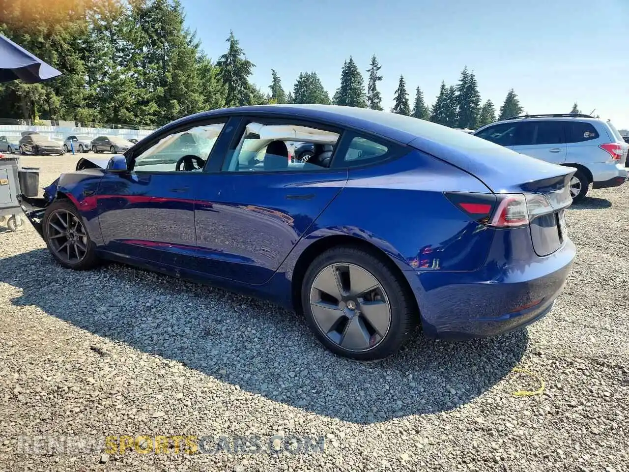 2 Photograph of a damaged car 5YJ3E1EA3MF028971 TESLA MODEL 3 2021