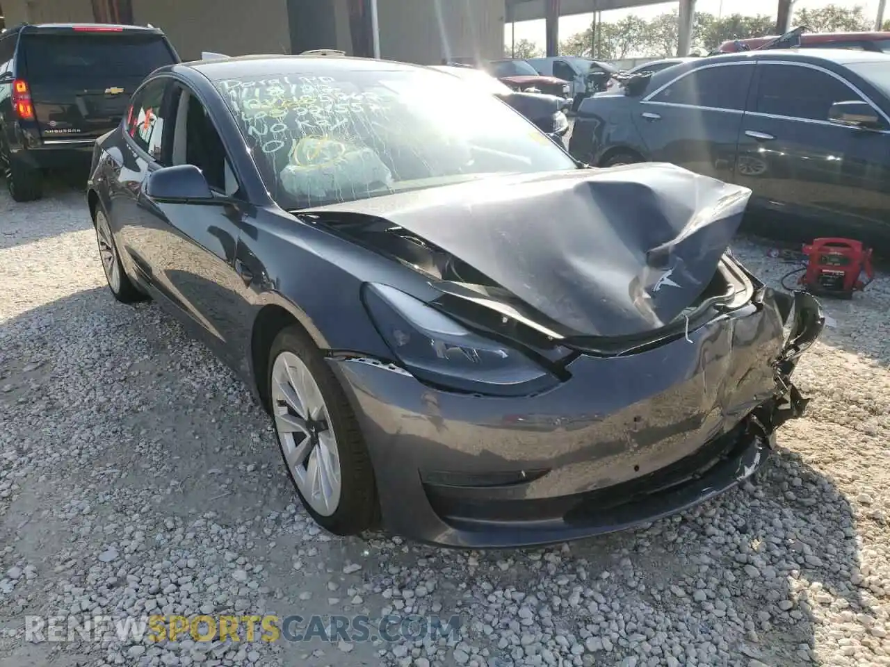 1 Photograph of a damaged car 5YJ3E1EA3MF058469 TESLA MODEL 3 2021