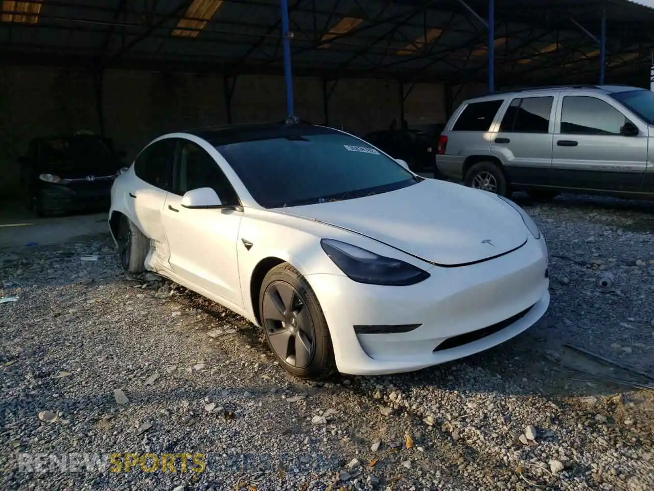 1 Photograph of a damaged car 5YJ3E1EA3MF085302 TESLA MODEL 3 2021