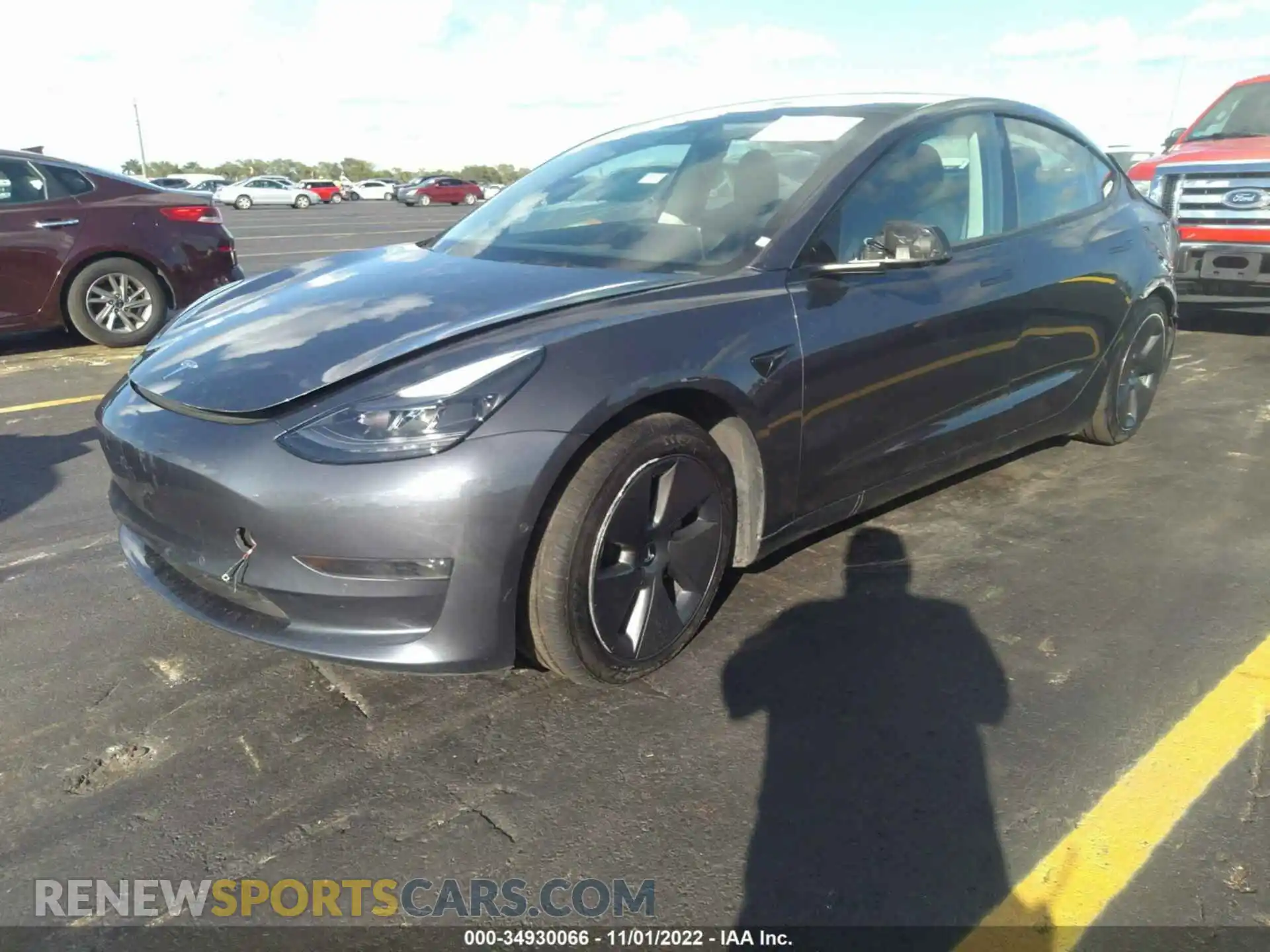 2 fotografías del automóvil dañado 5YJ3E1EA3MF086787 TESLA MODEL 3 2021