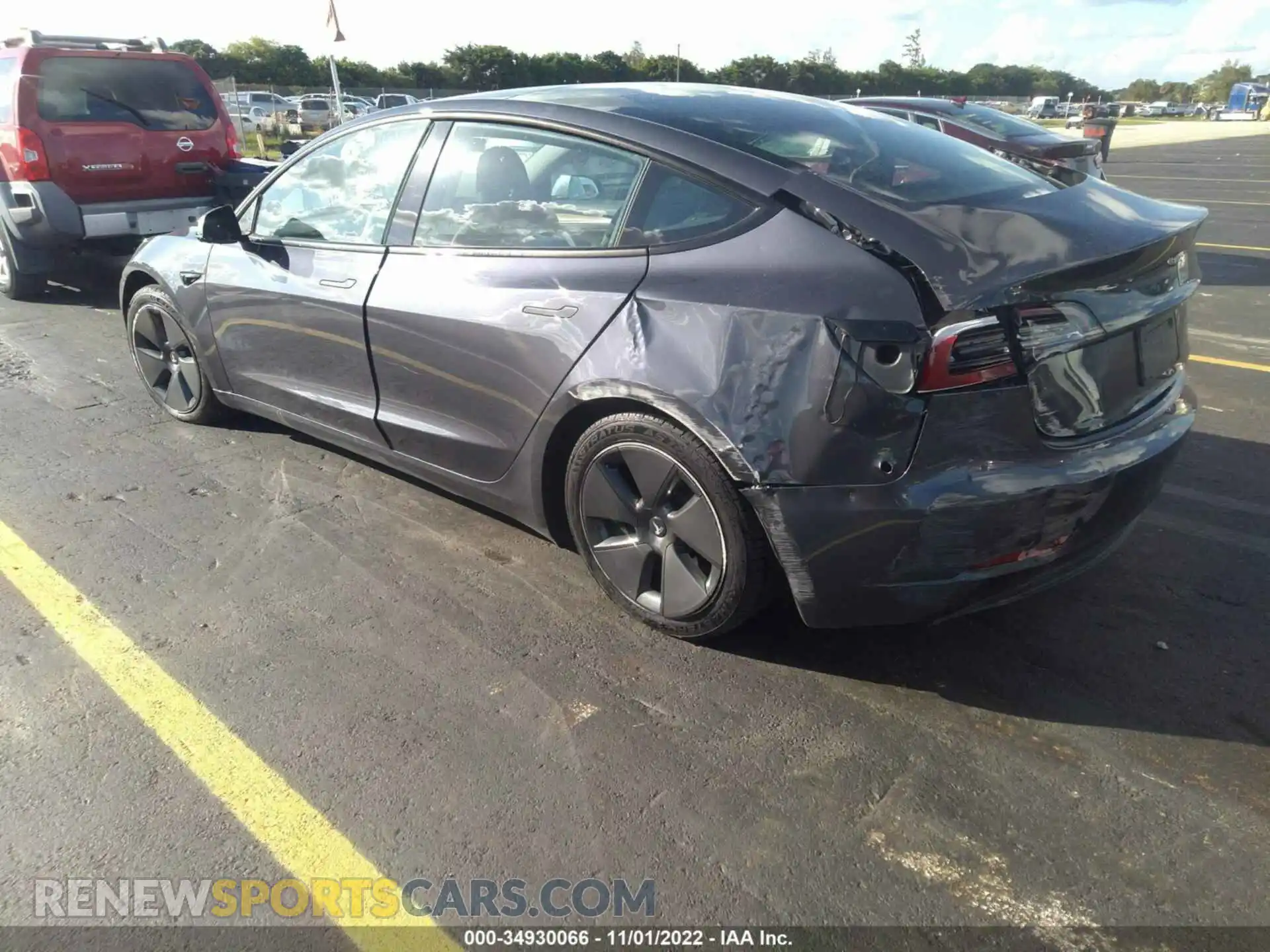 3 fotografías del automóvil dañado 5YJ3E1EA3MF086787 TESLA MODEL 3 2021