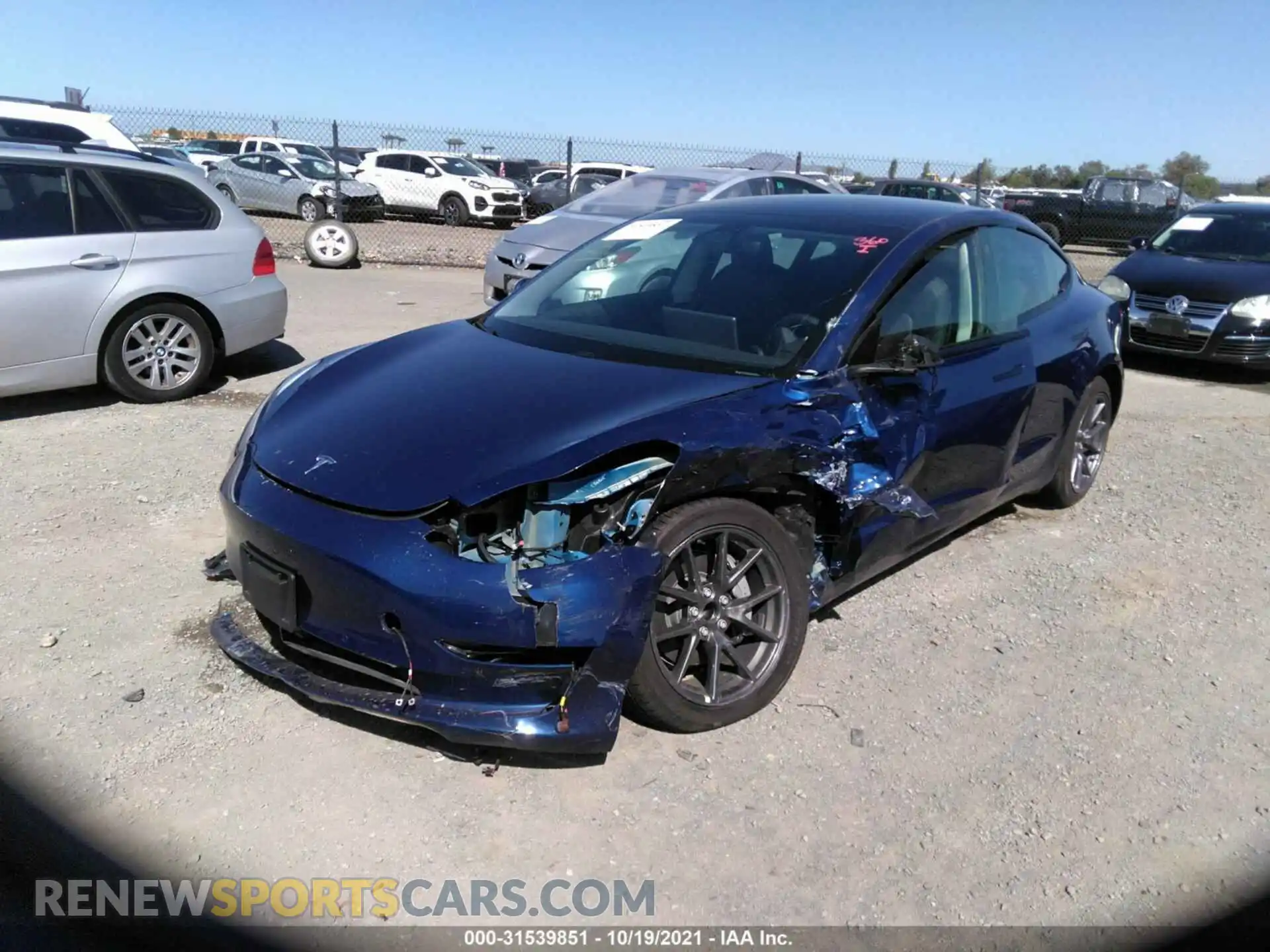 2 Photograph of a damaged car 5YJ3E1EA3MF867471 TESLA MODEL 3 2021