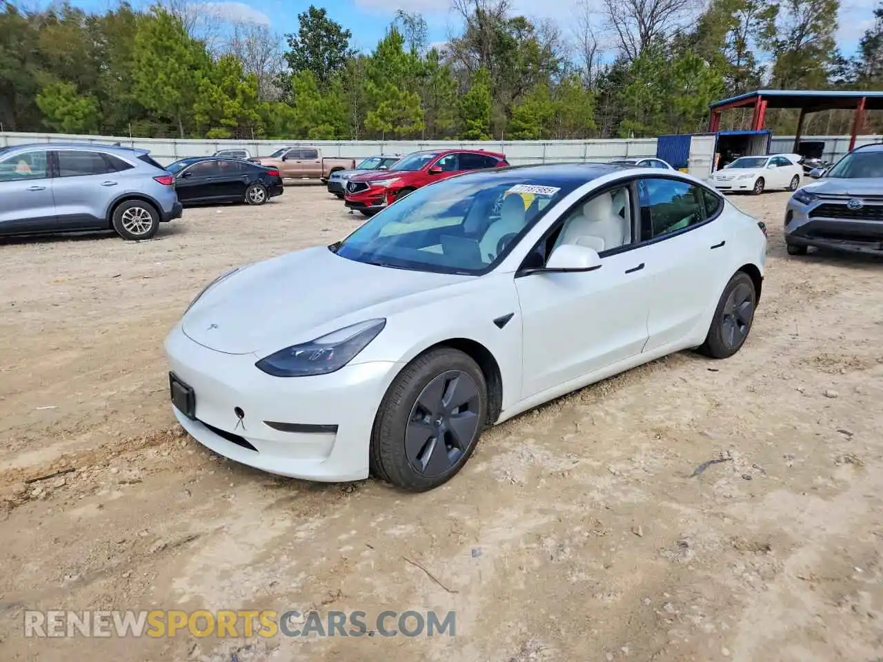 1 Photograph of a damaged car 5YJ3E1EA3MF871066 TESLA MODEL 3 2021