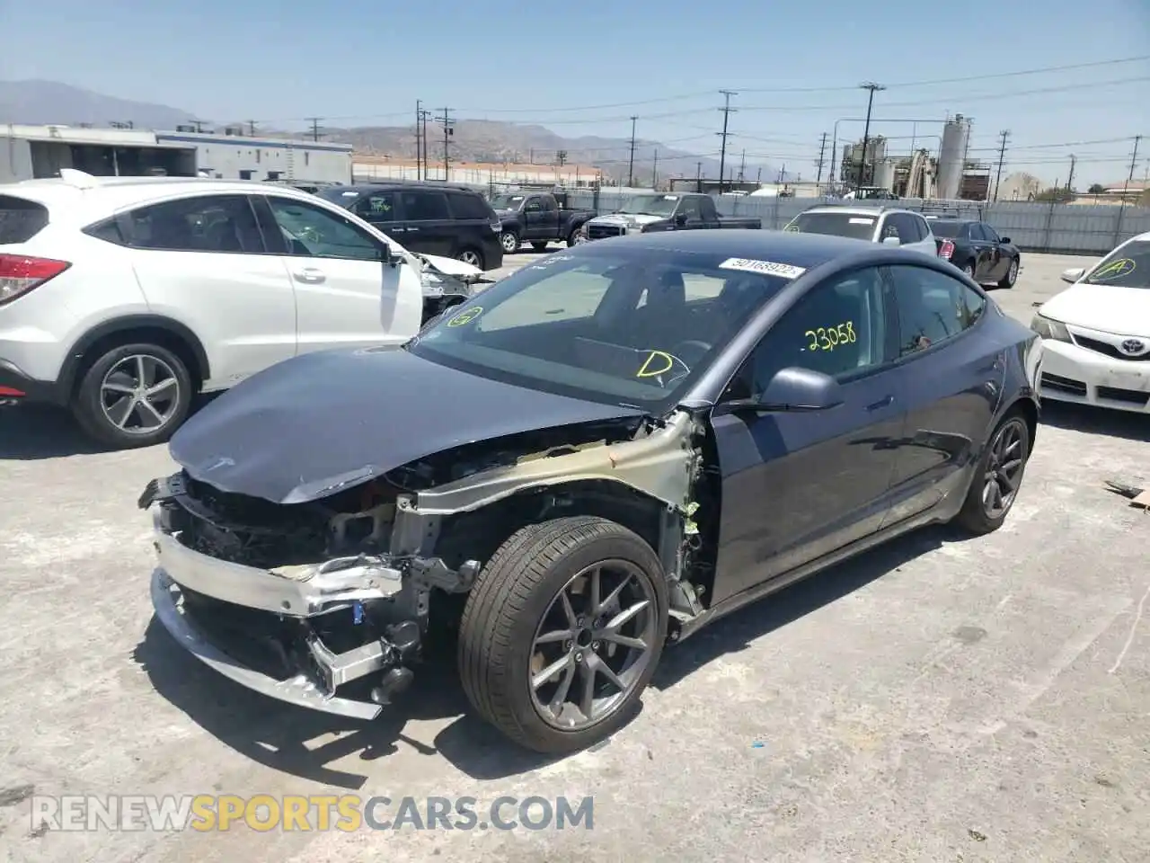 2 Photograph of a damaged car 5YJ3E1EA3MF872914 TESLA MODEL 3 2021