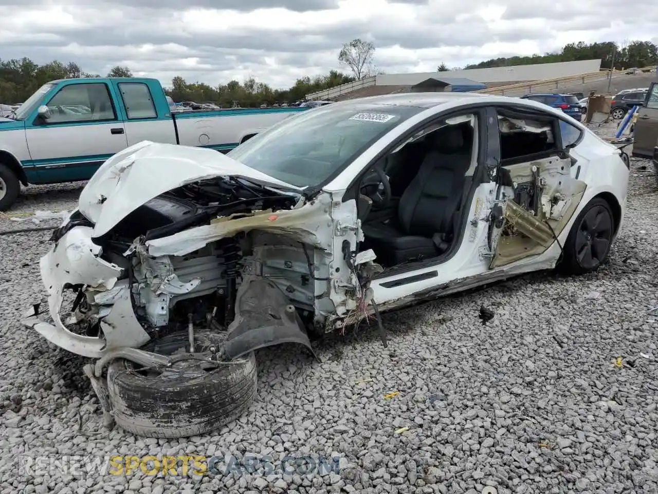 1 Photograph of a damaged car 5YJ3E1EA3MF929810 TESLA MODEL 3 2021