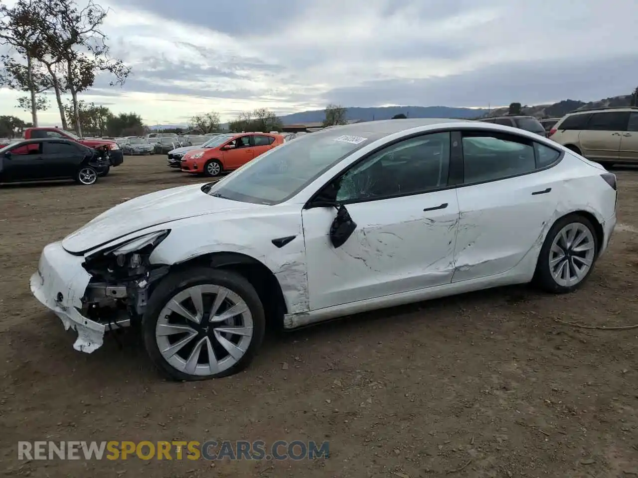 1 Photograph of a damaged car 5YJ3E1EA3MF990803 TESLA MODEL 3 2021