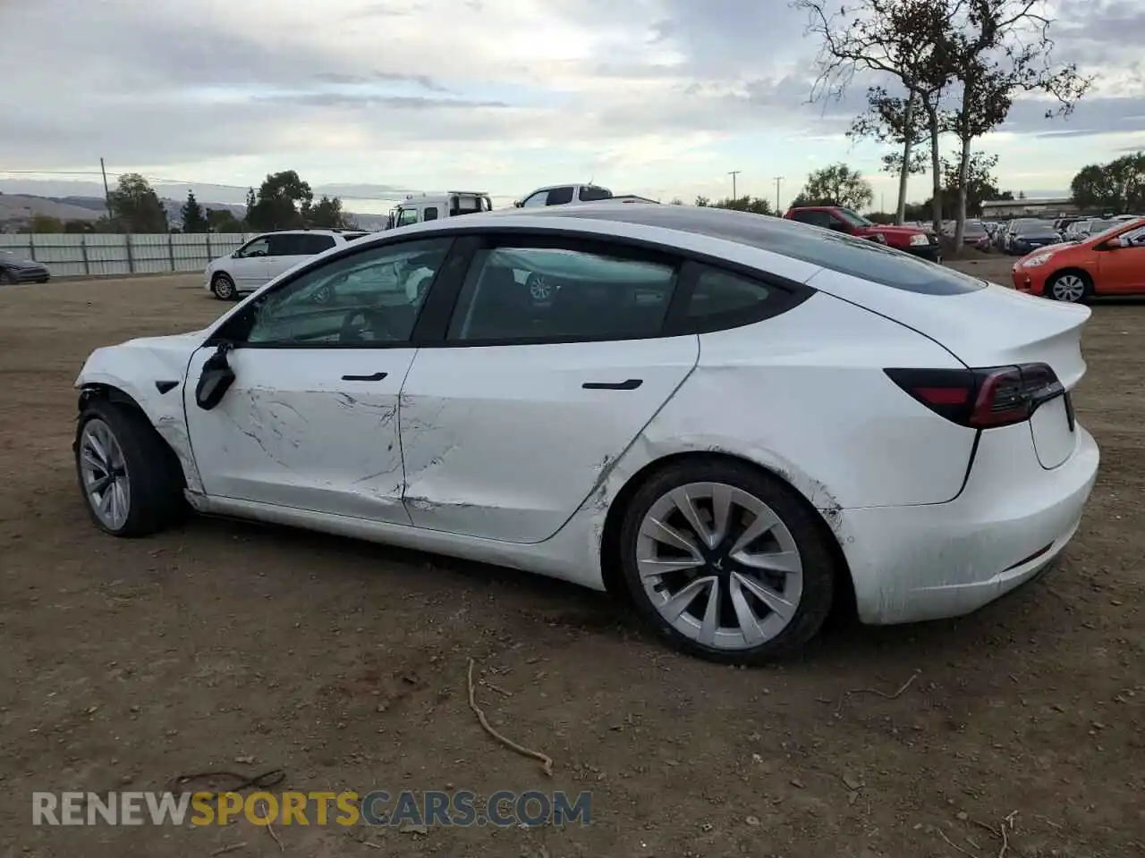 2 Photograph of a damaged car 5YJ3E1EA3MF990803 TESLA MODEL 3 2021