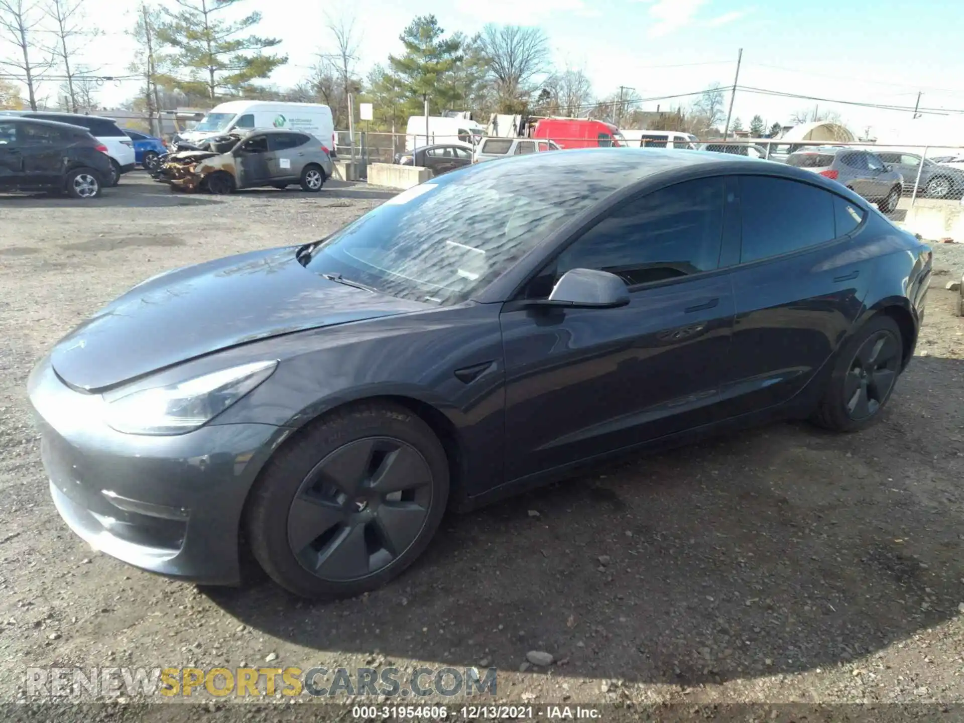 2 Photograph of a damaged car 5YJ3E1EA4MF017638 TESLA MODEL 3 2021