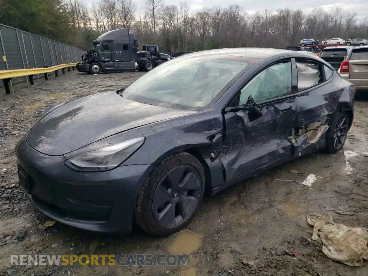 1 Photograph of a damaged car 5YJ3E1EA4MF018403 TESLA MODEL 3 2021