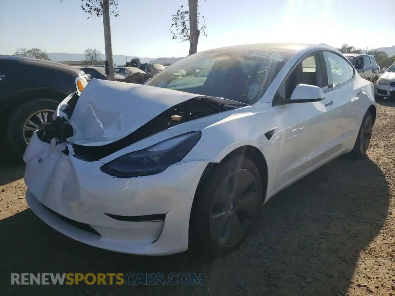 2 Photograph of a damaged car 5YJ3E1EA4MF021625 TESLA MODEL 3 2021
