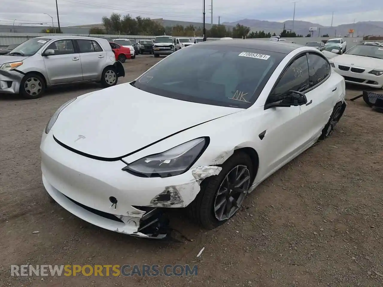 2 Photograph of a damaged car 5YJ3E1EA4MF047786 TESLA MODEL 3 2021