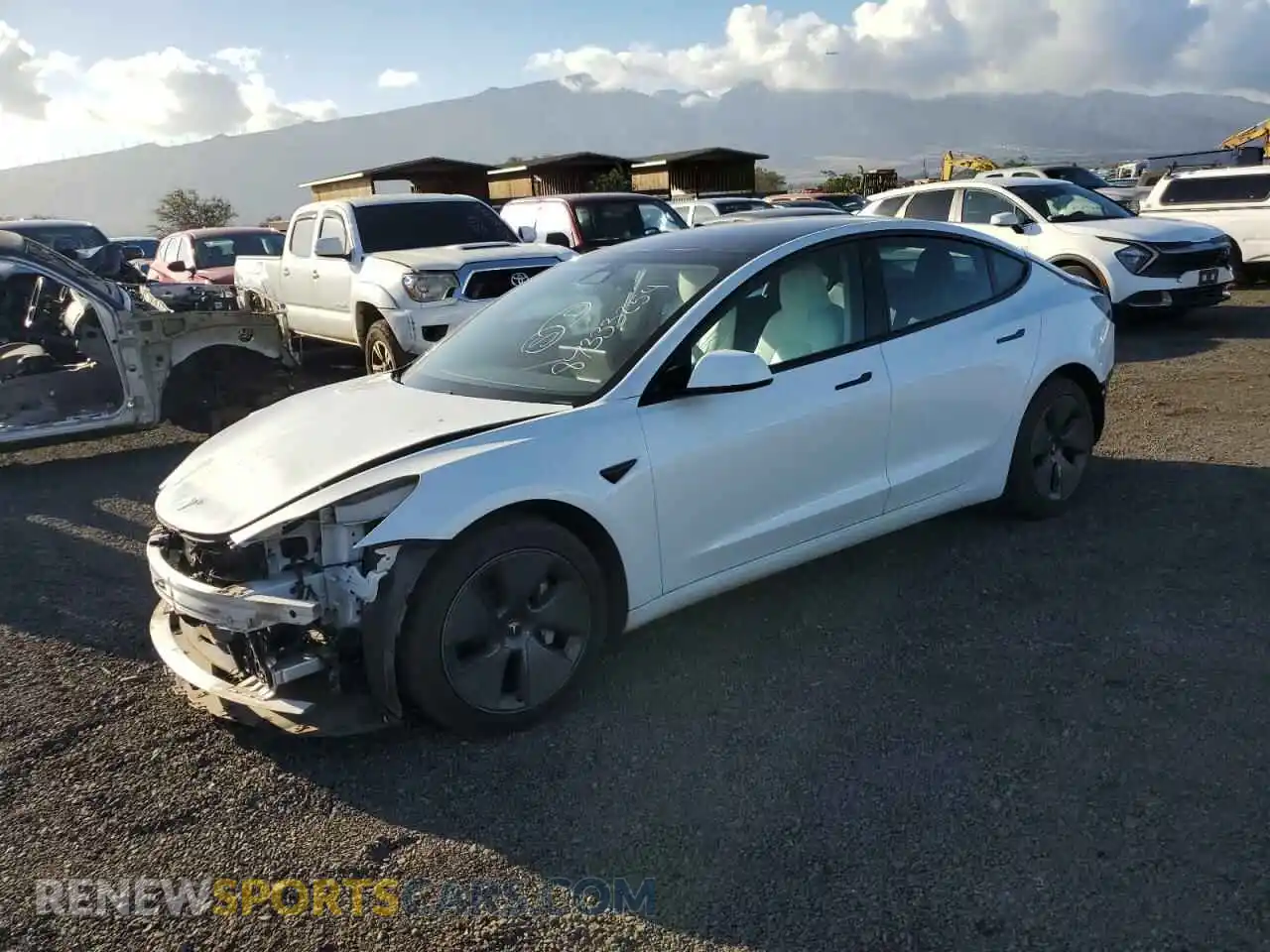 1 Photograph of a damaged car 5YJ3E1EA4MF048663 TESLA MODEL 3 2021