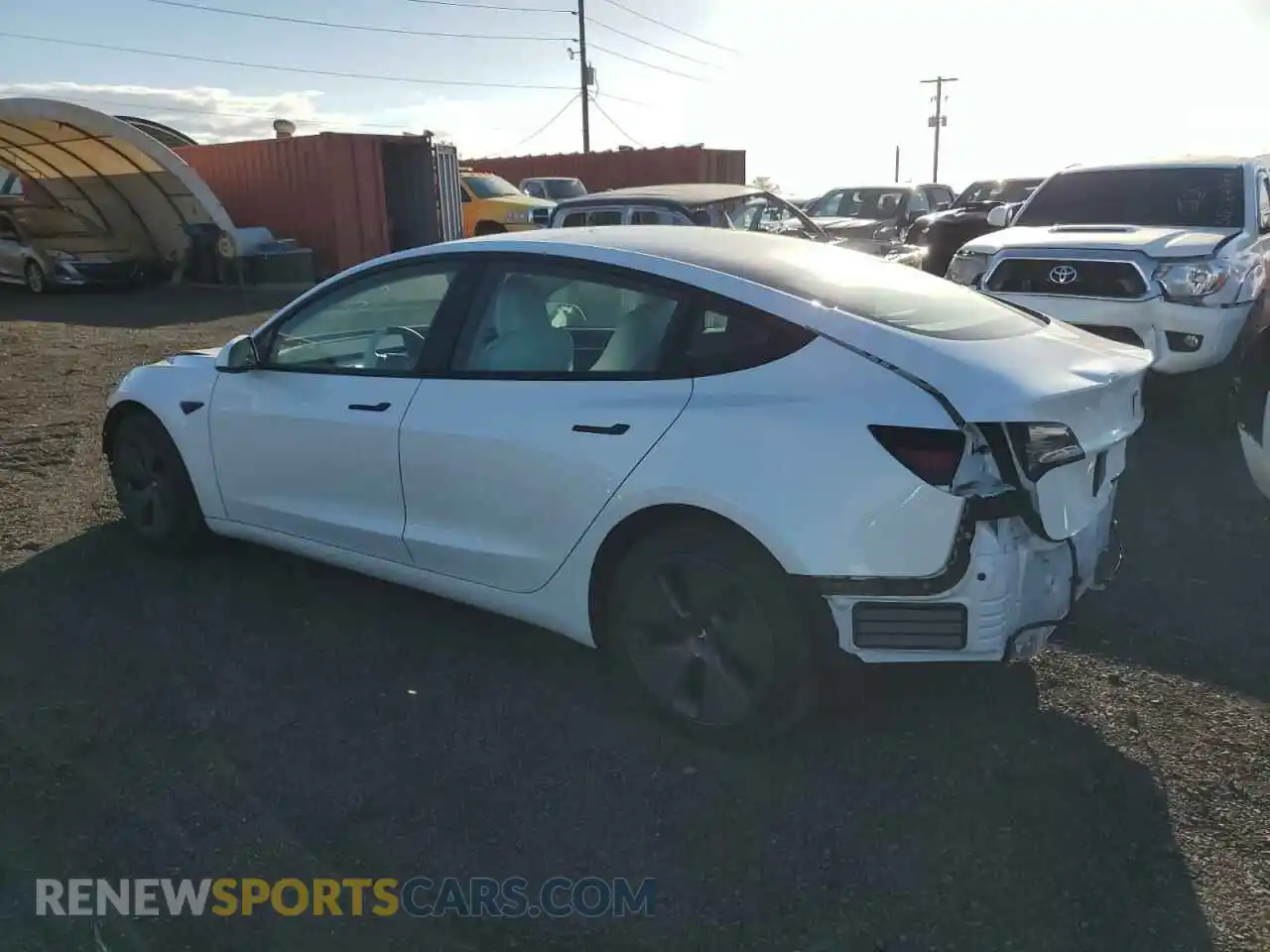 2 Photograph of a damaged car 5YJ3E1EA4MF048663 TESLA MODEL 3 2021