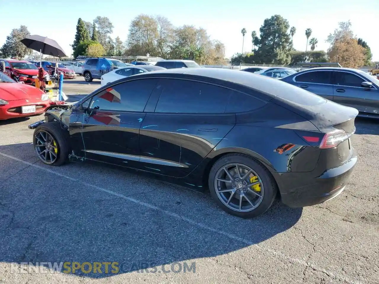 2 Photograph of a damaged car 5YJ3E1EA4MF069464 TESLA MODEL 3 2021