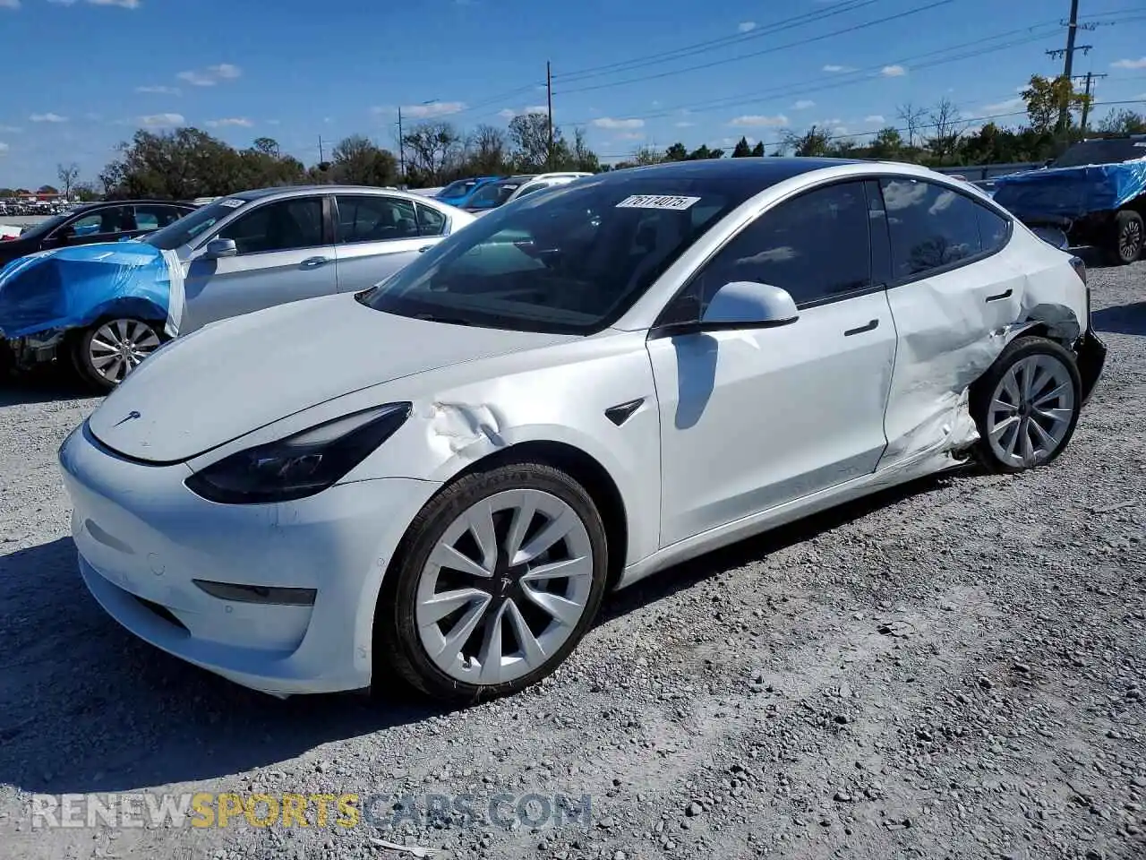 1 Photograph of a damaged car 5YJ3E1EA4MF086653 TESLA MODEL 3 2021