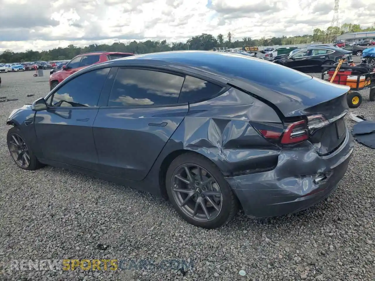 2 Photograph of a damaged car 5YJ3E1EA4MF087642 TESLA MODEL 3 2021