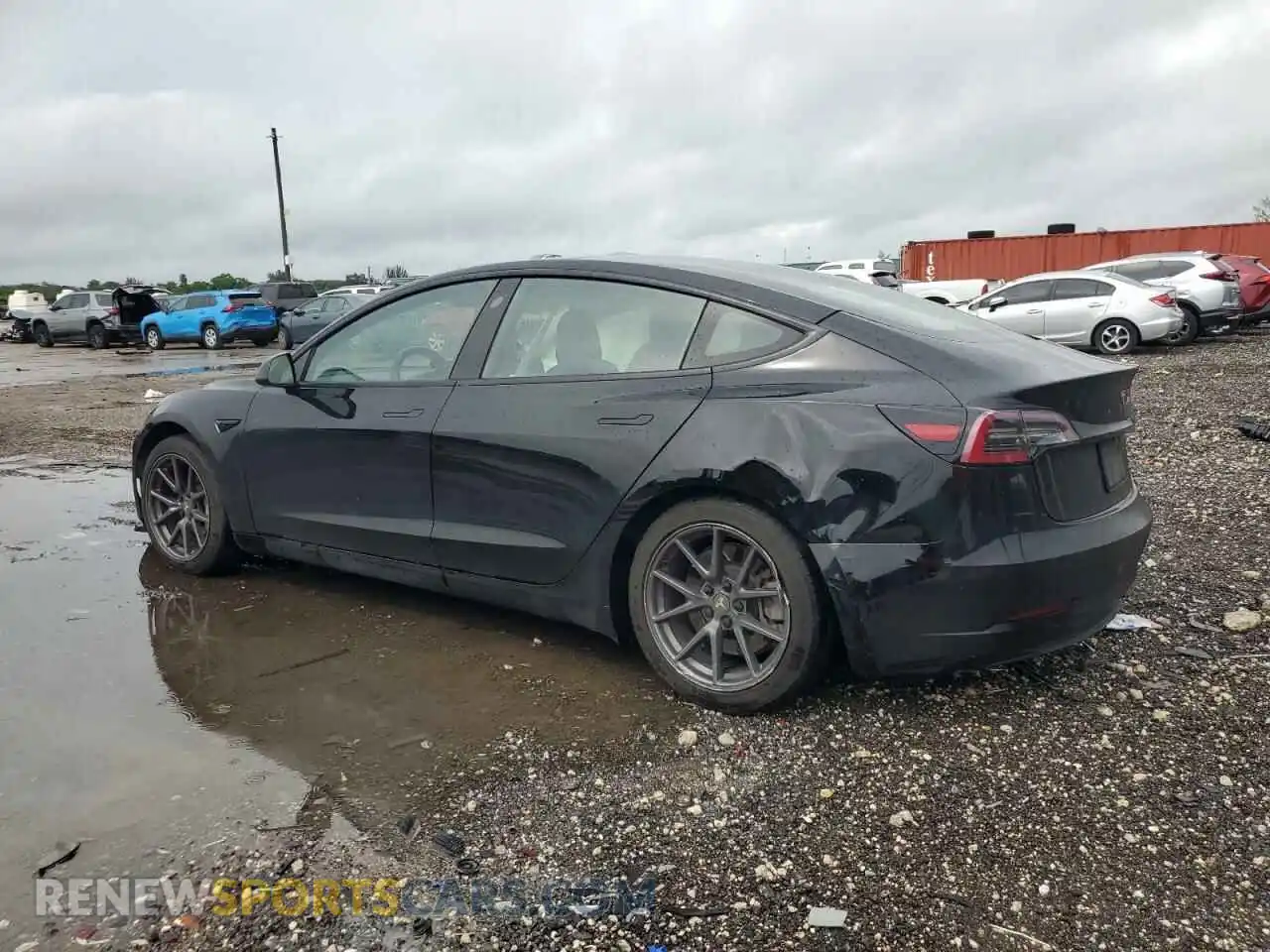 2 Photograph of a damaged car 5YJ3E1EA4MF092274 TESLA MODEL 3 2021