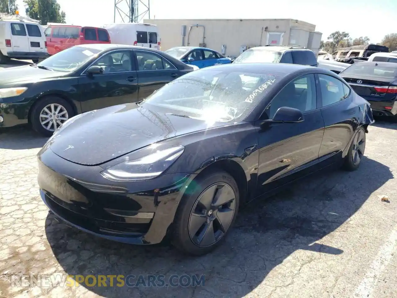 2 Photograph of a damaged car 5YJ3E1EA4MF093943 TESLA MODEL 3 2021