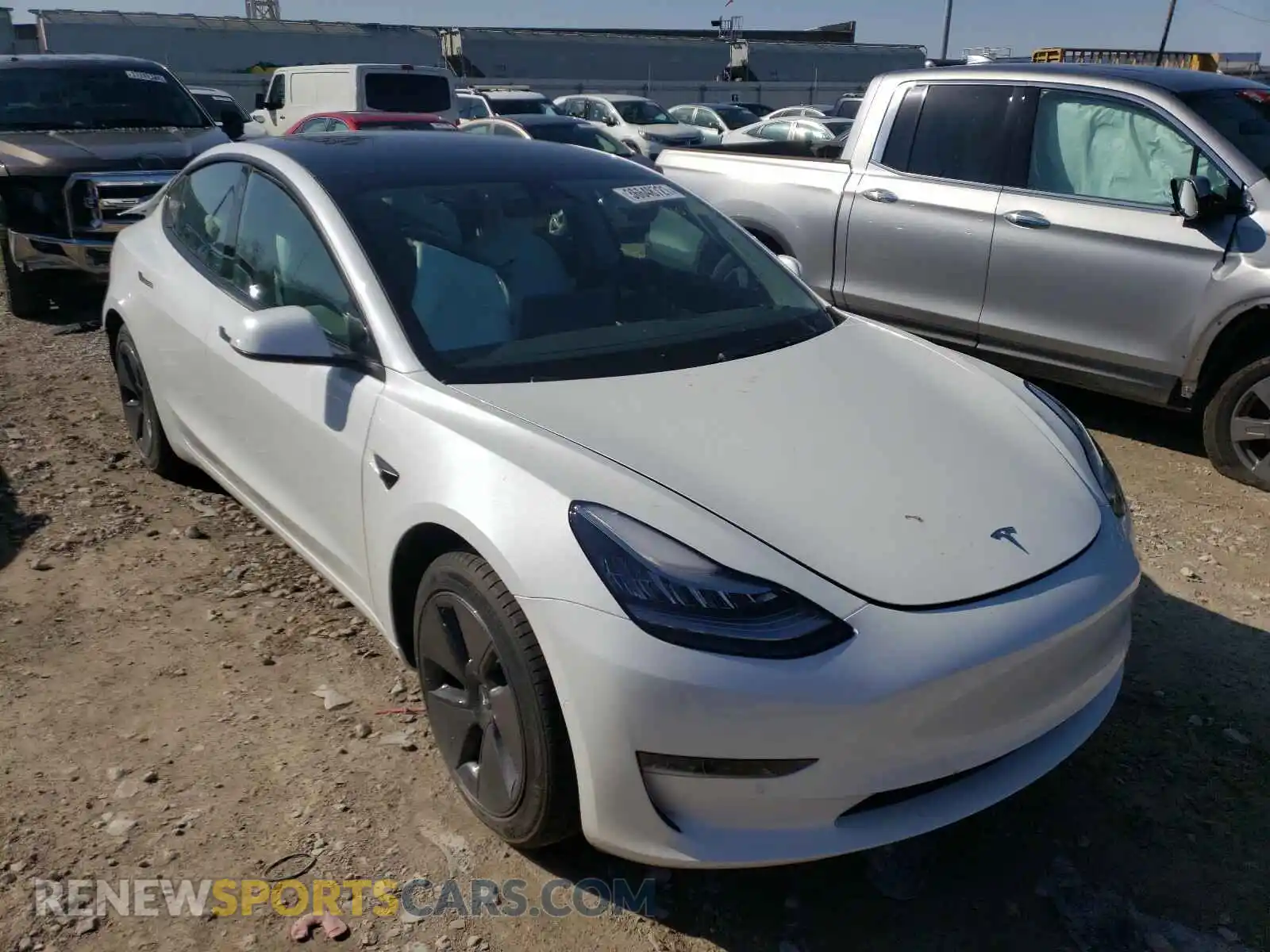 1 Photograph of a damaged car 5YJ3E1EA4MF853630 TESLA MODEL 3 2021