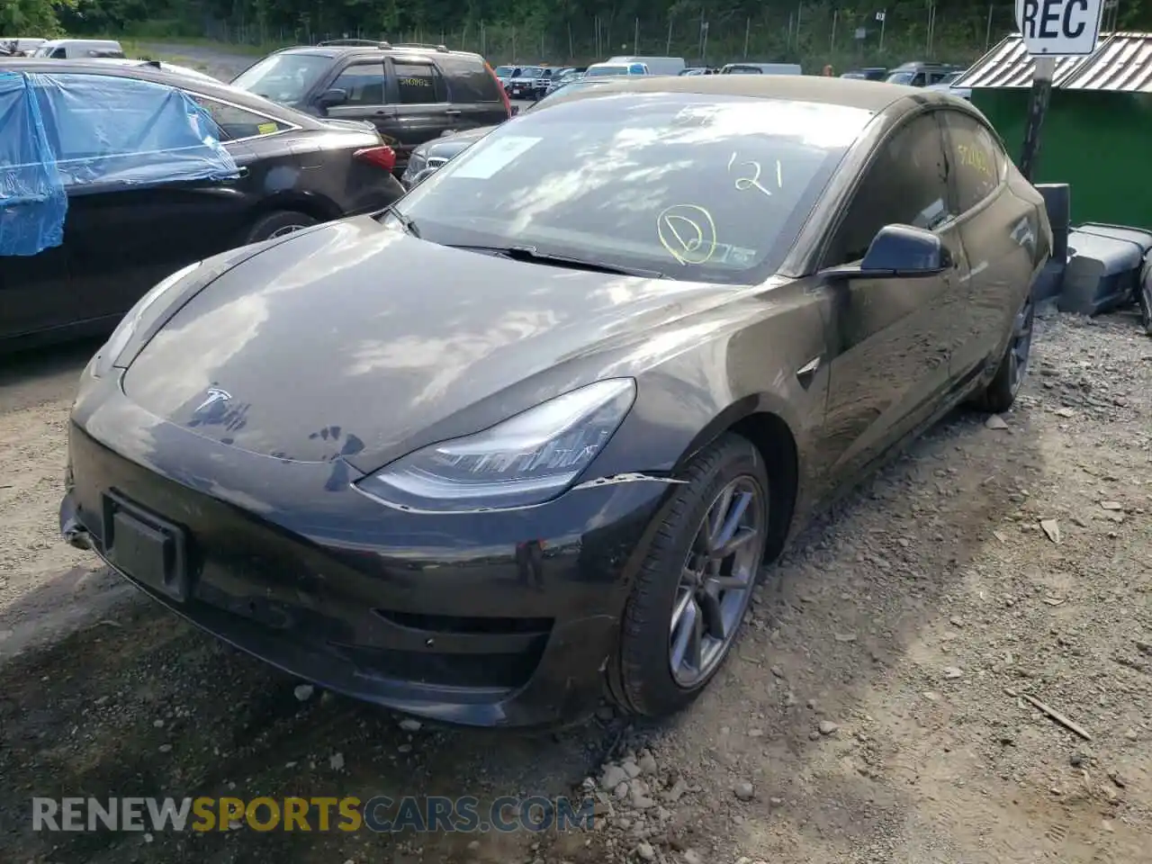 2 Photograph of a damaged car 5YJ3E1EA4MF859329 TESLA MODEL 3 2021