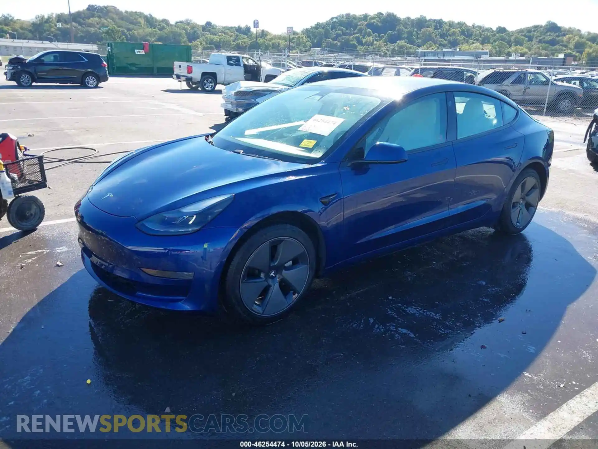 2 fotografías del automóvil dañado 5YJ3E1EA4MF871111 TESLA MODEL 3 2021