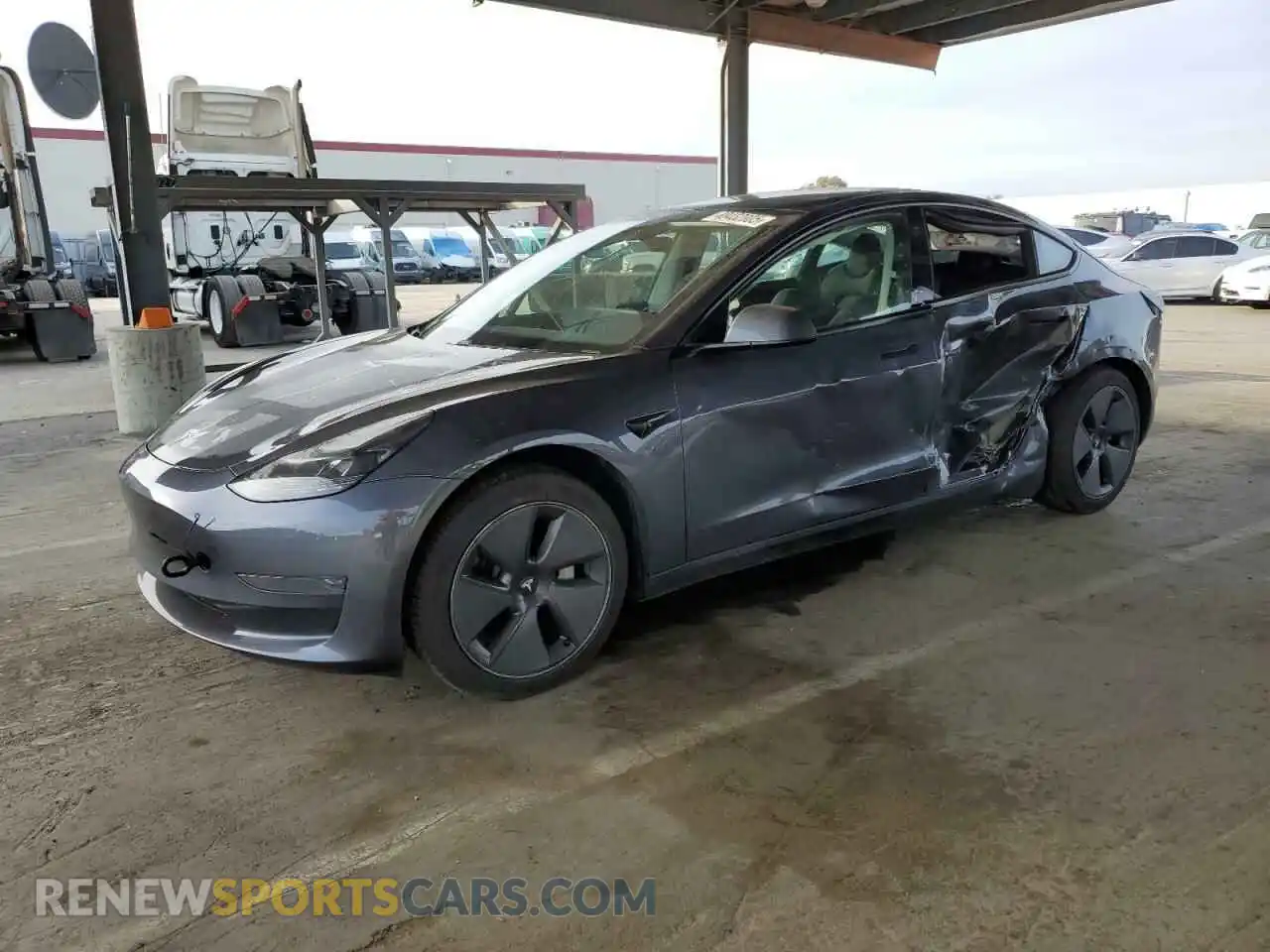 1 Photograph of a damaged car 5YJ3E1EA4MF876034 TESLA MODEL 3 2021