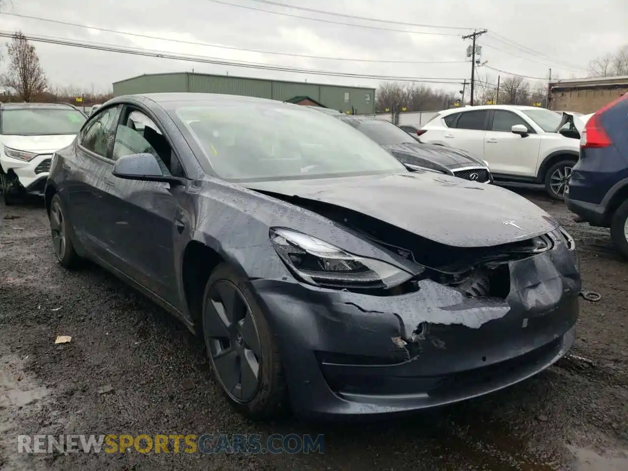 1 Photograph of a damaged car 5YJ3E1EA4MF921358 TESLA MODEL 3 2021