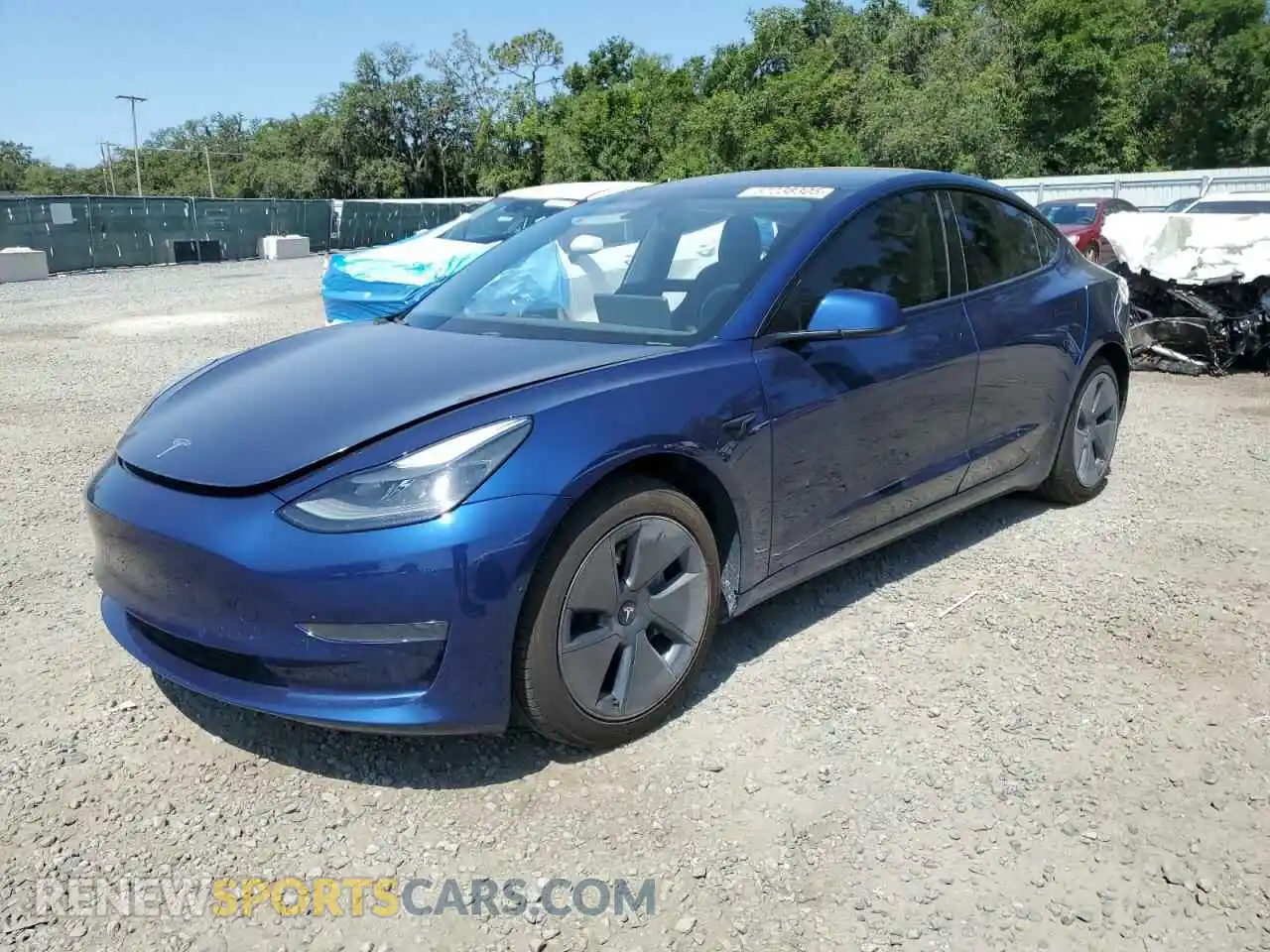 1 Photograph of a damaged car 5YJ3E1EA4MF922736 TESLA MODEL 3 2021
