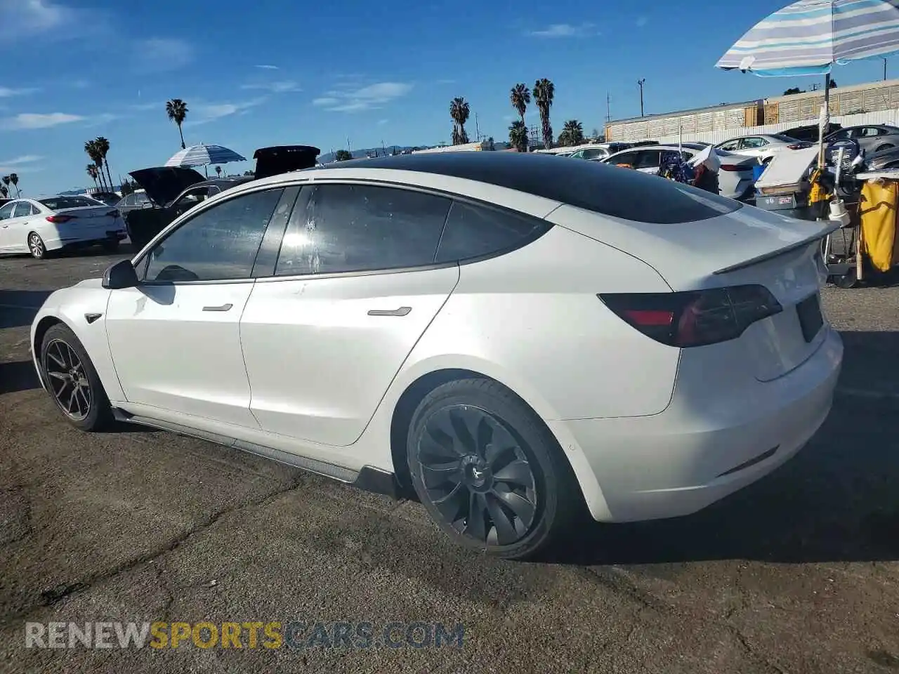 2 Photograph of a damaged car 5YJ3E1EA4MF930724 TESLA MODEL 3 2021