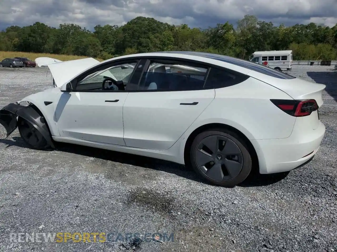 2 fotografías del automóvil dañado 5YJ3E1EA4MF938838 TESLA MODEL 3 2021