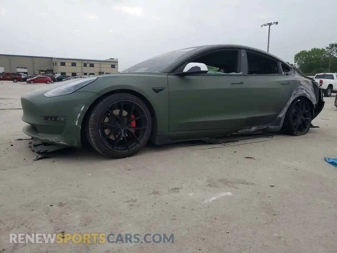 1 Photograph of a damaged car 5YJ3E1EA4MF977784 TESLA MODEL 3 2021