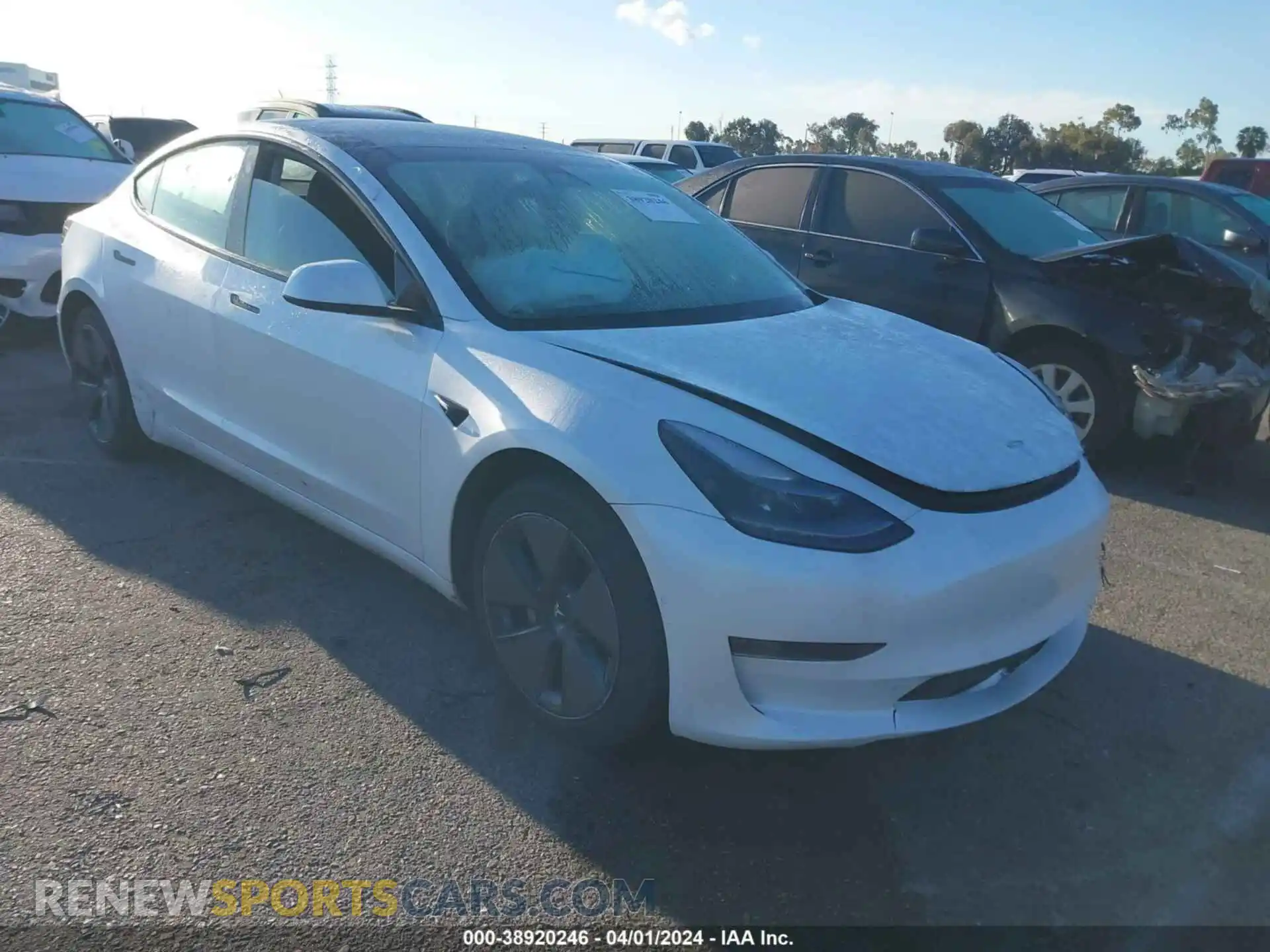 1 Photograph of a damaged car 5YJ3E1EA4MF992530 TESLA MODEL 3 2021