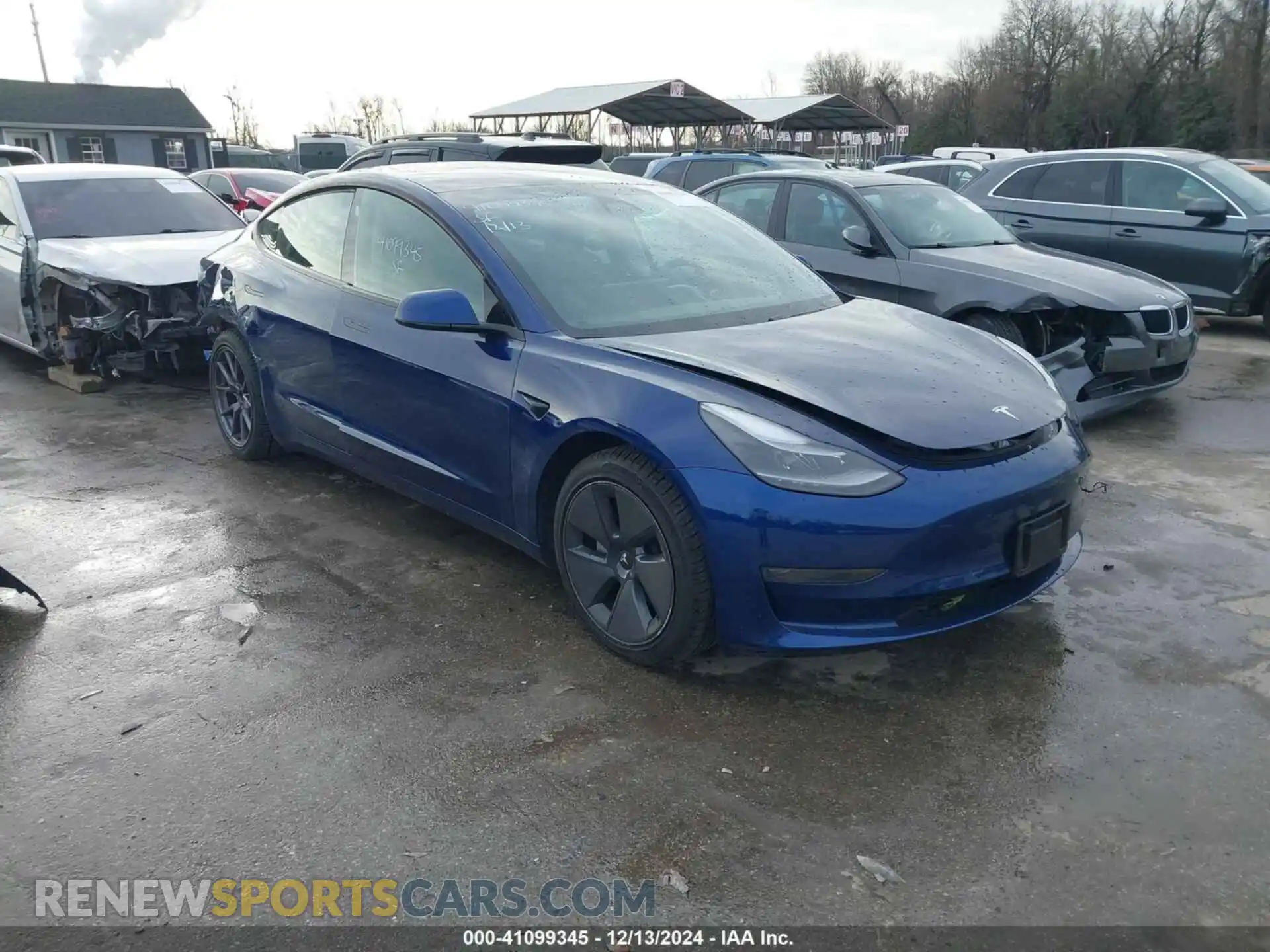 1 Photograph of a damaged car 5YJ3E1EA5MF017518 TESLA MODEL 3 2021