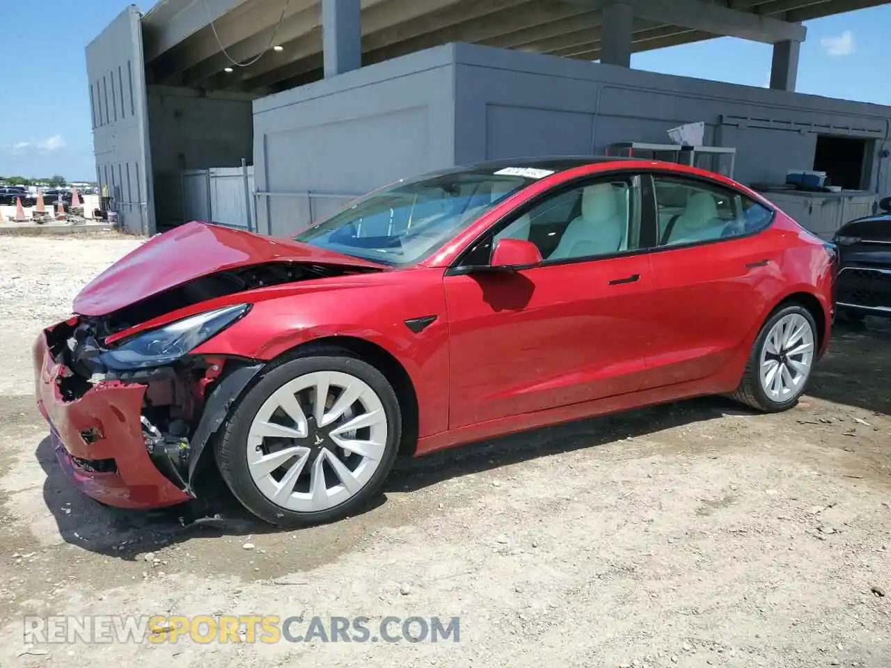 1 Photograph of a damaged car 5YJ3E1EA5MF032388 TESLA MODEL 3 2021