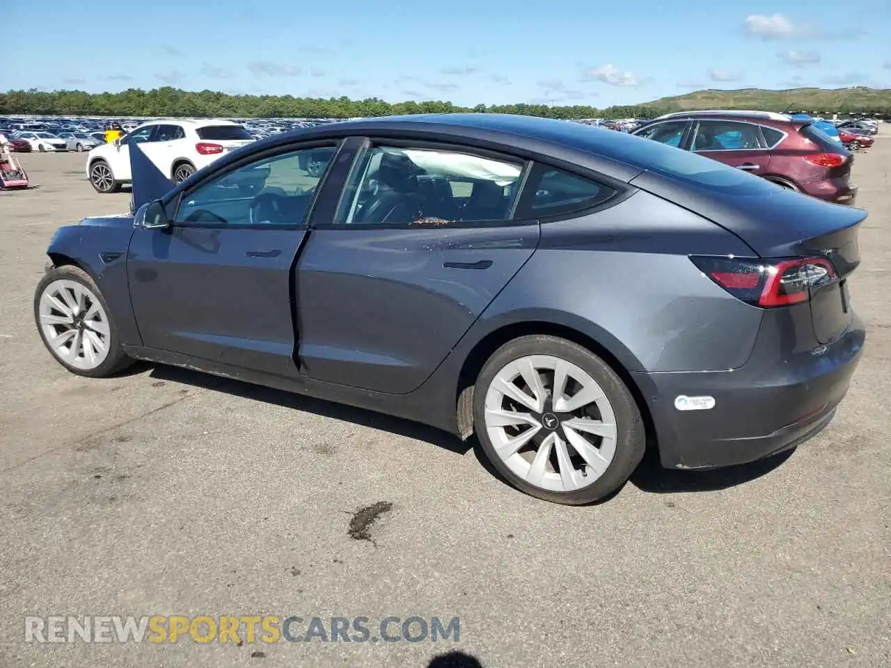 2 fotografías del automóvil dañado 5YJ3E1EA5MF046629 TESLA MODEL 3 2021