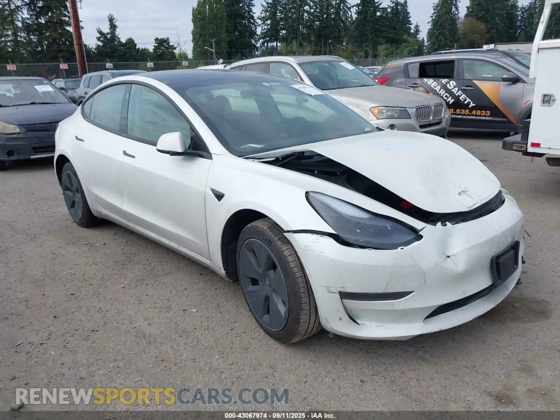 1 Photograph of a damaged car 5YJ3E1EA5MF051636 TESLA MODEL 3 2021