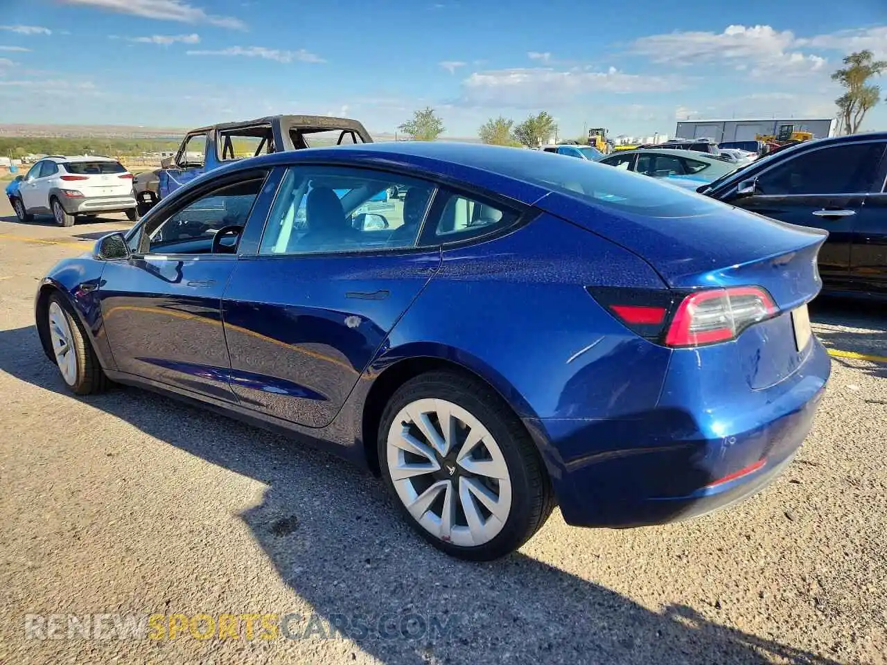 2 fotografías del automóvil dañado 5YJ3E1EA5MF052852 TESLA MODEL 3 2021