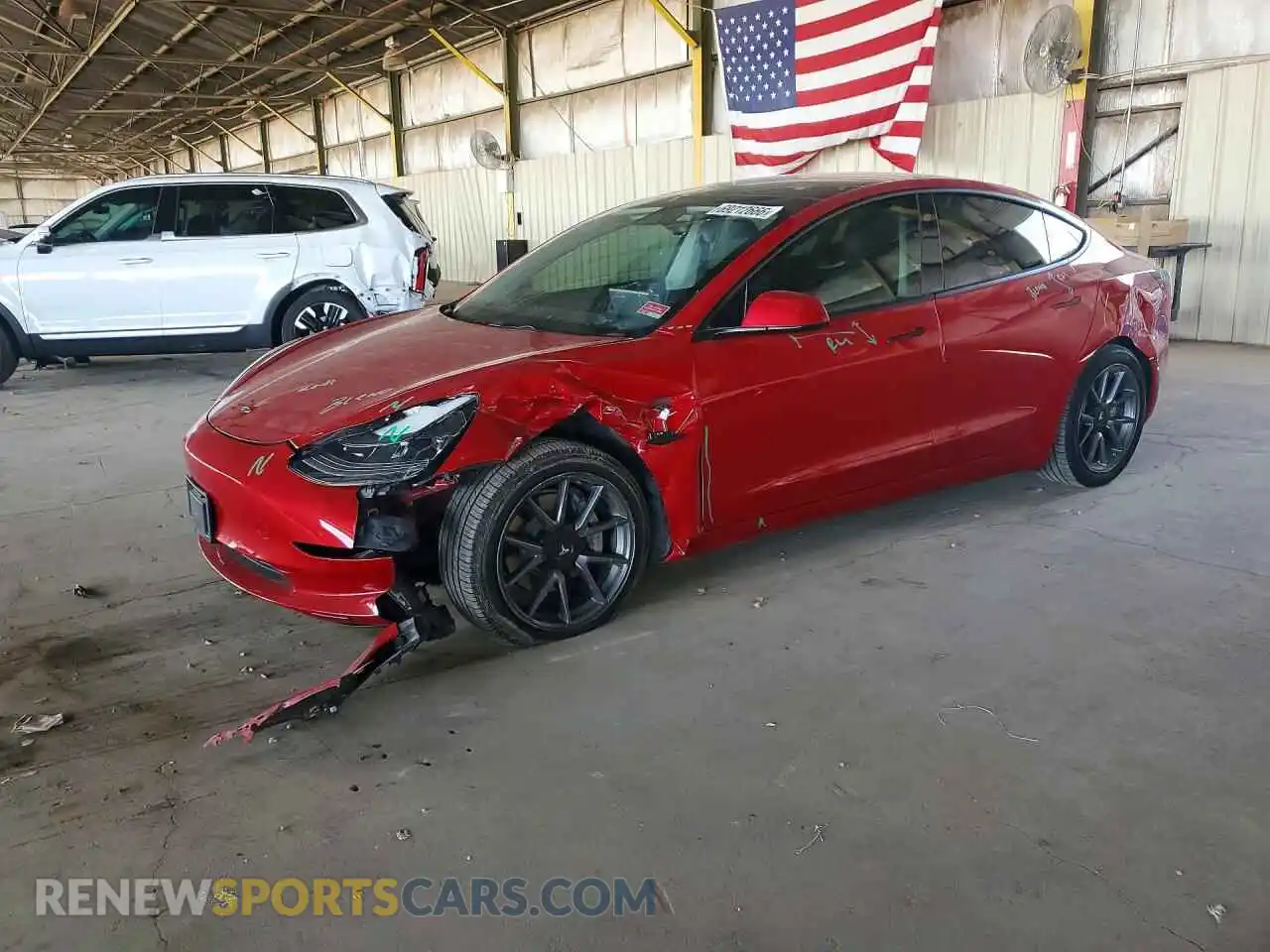 1 Photograph of a damaged car 5YJ3E1EA5MF054066 TESLA MODEL 3 2021